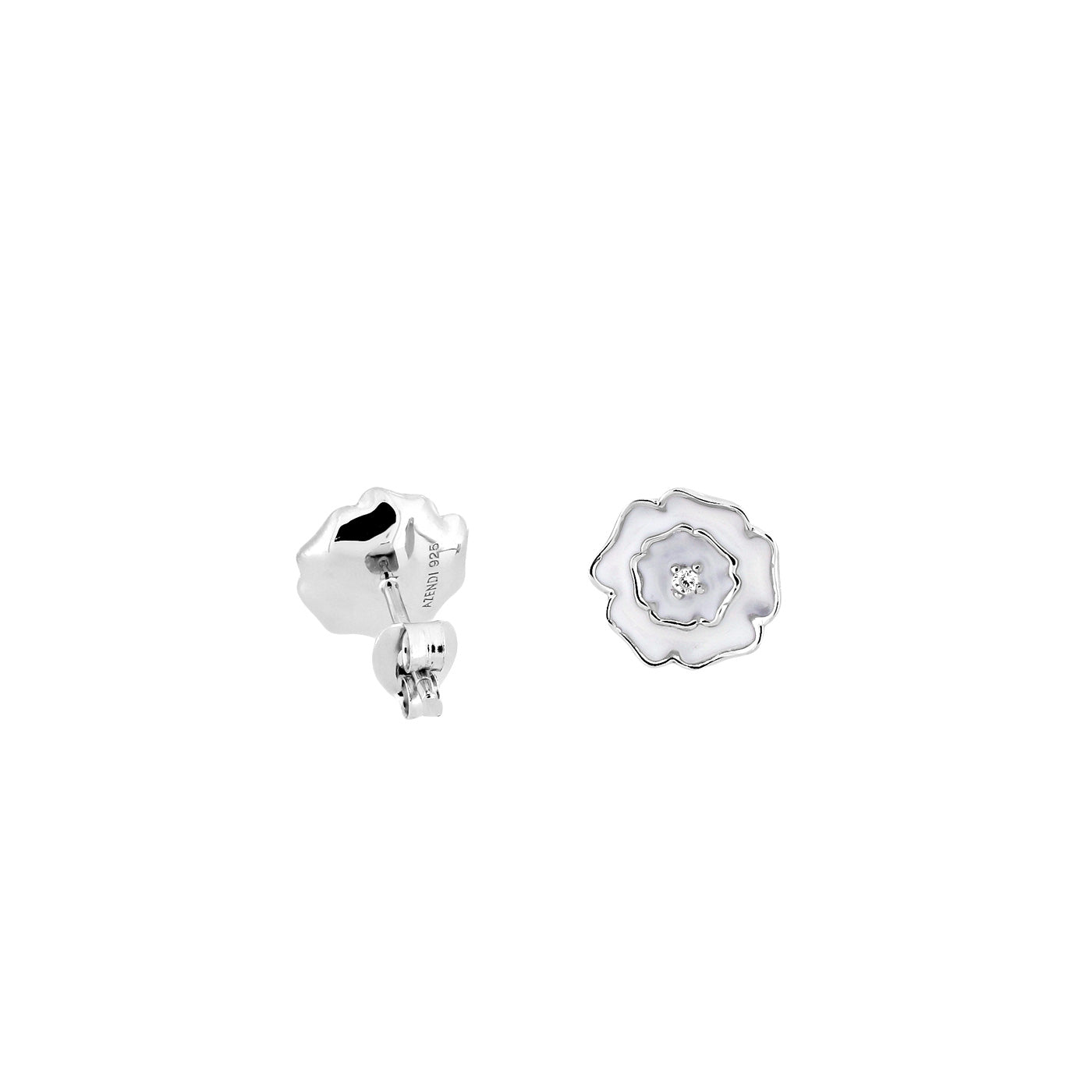 Sterling Silver Yorkshire Rose Earrings - Enamel