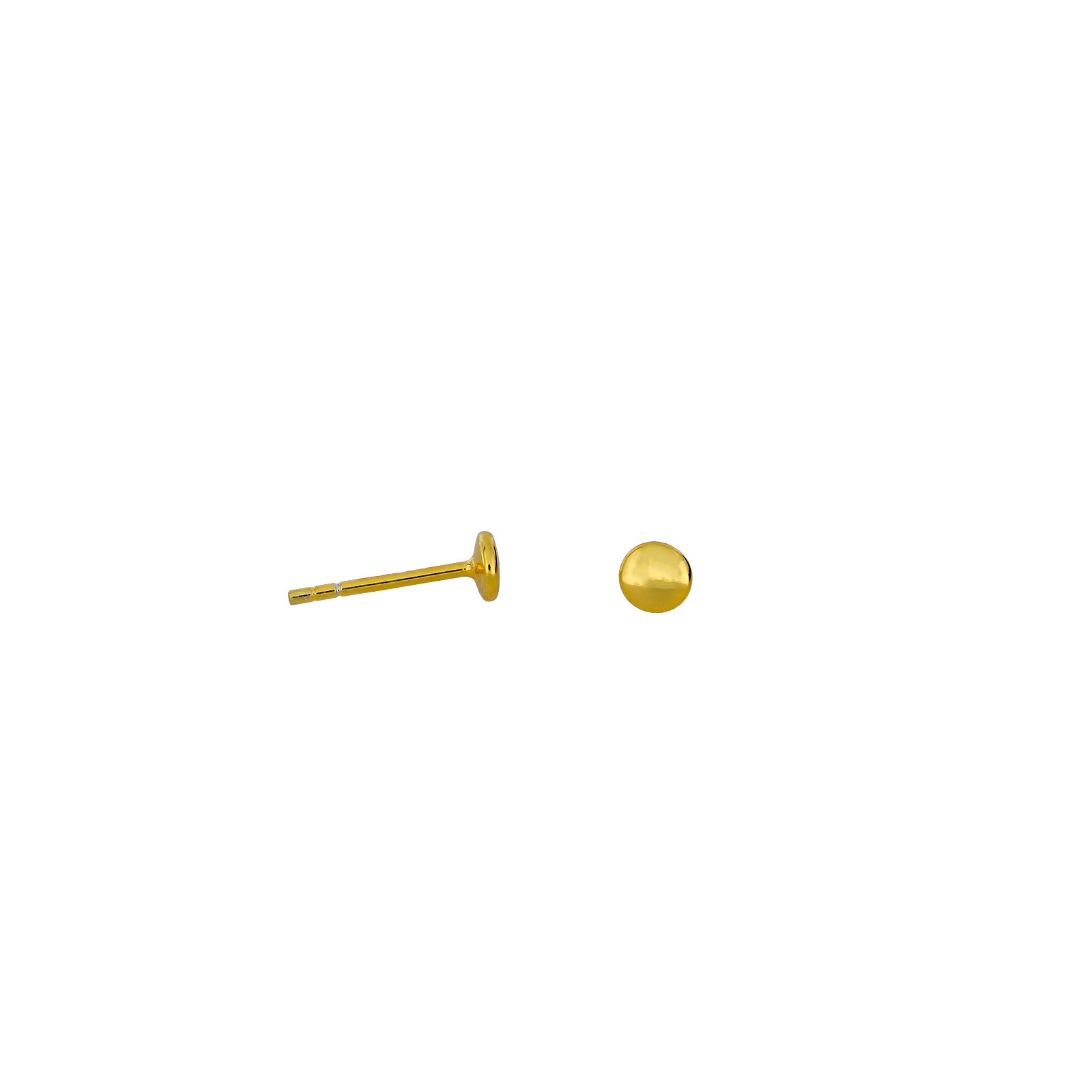 Double Curved Button Stud Earrings - Yellow Gold Vermeil