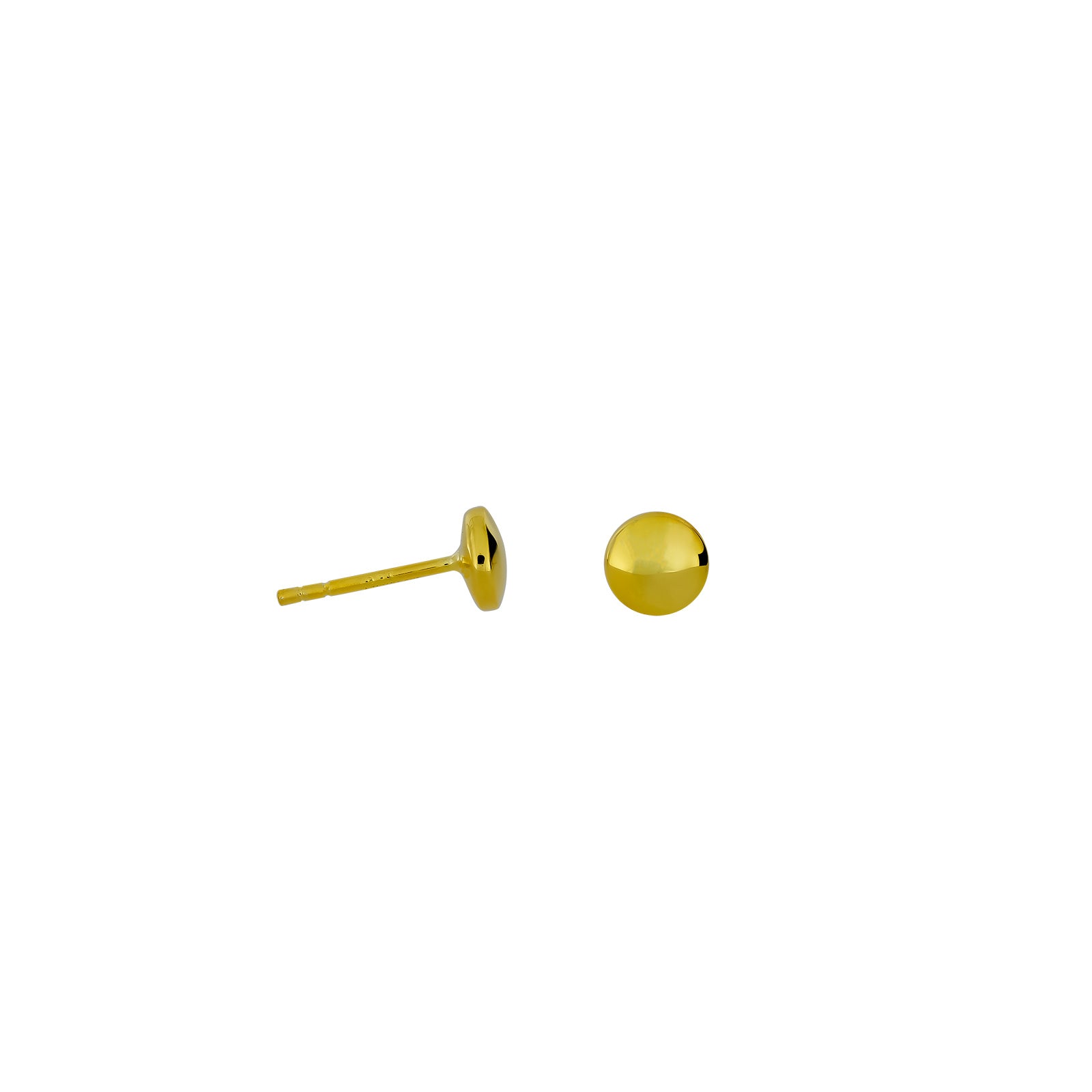 Pair of yellow gold vermeil button stud earrings featuring a double curved design, offering a sleek and modern addition to gold vermeil jewellery collections.
