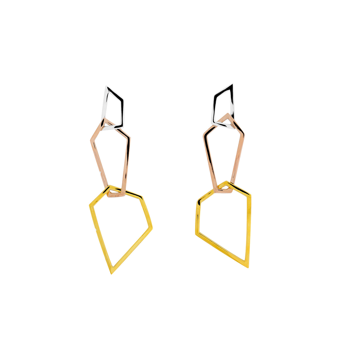 Pinnacle Three Polygon Drop Earrings