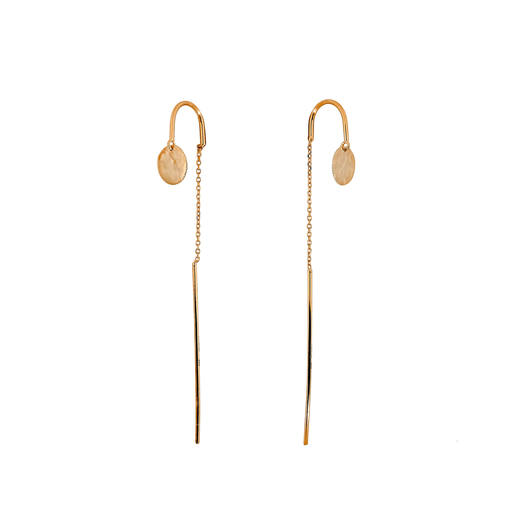Tribeca Planished Disc Pull-Through Earrings