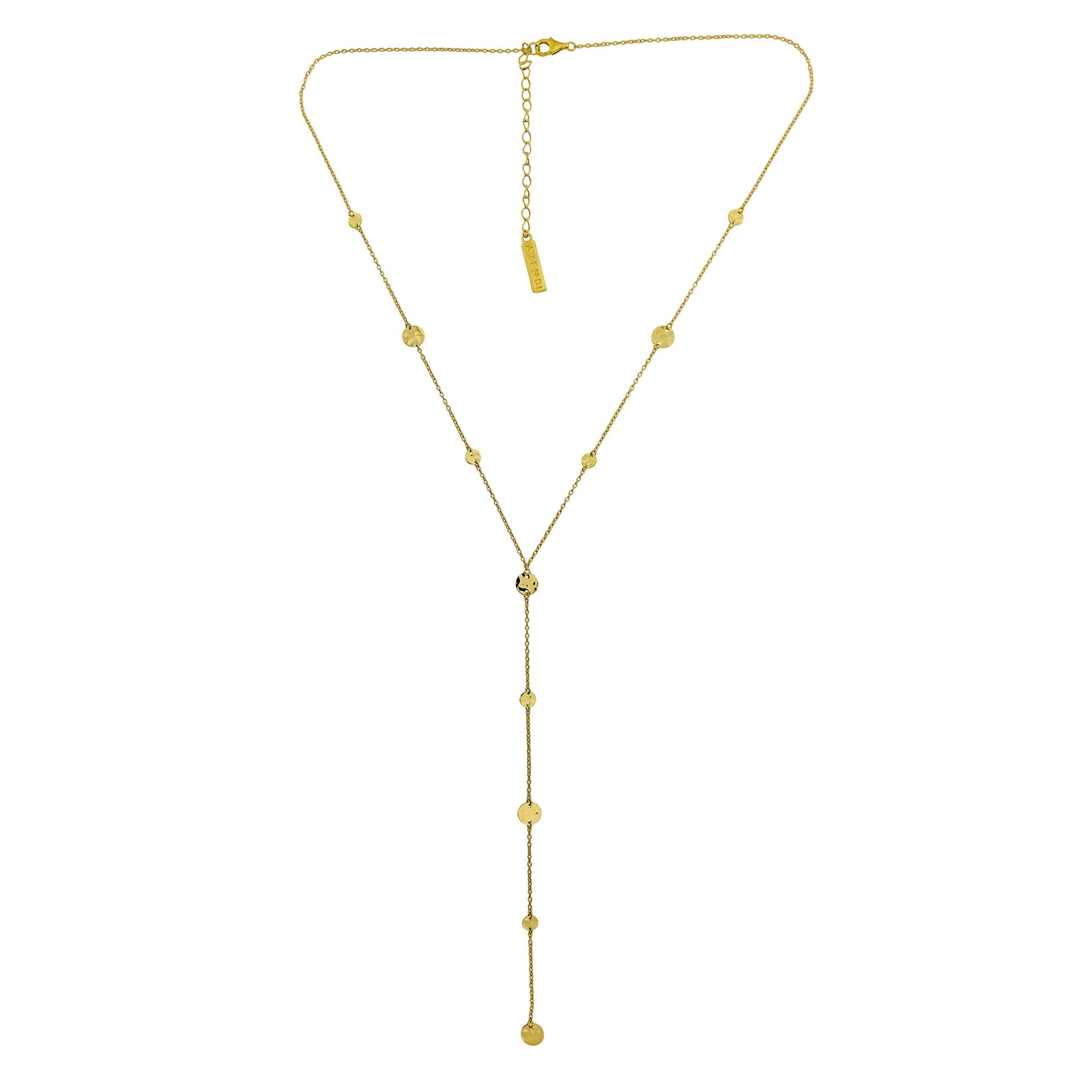 Tribeca Planished Discs Y Necklace