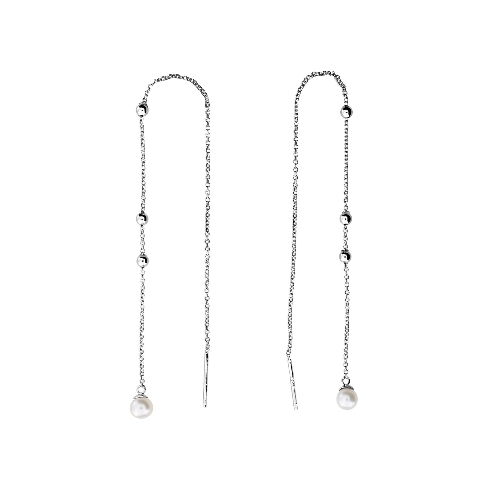Tribeca Pearl & Bead Pull-Through Earrings