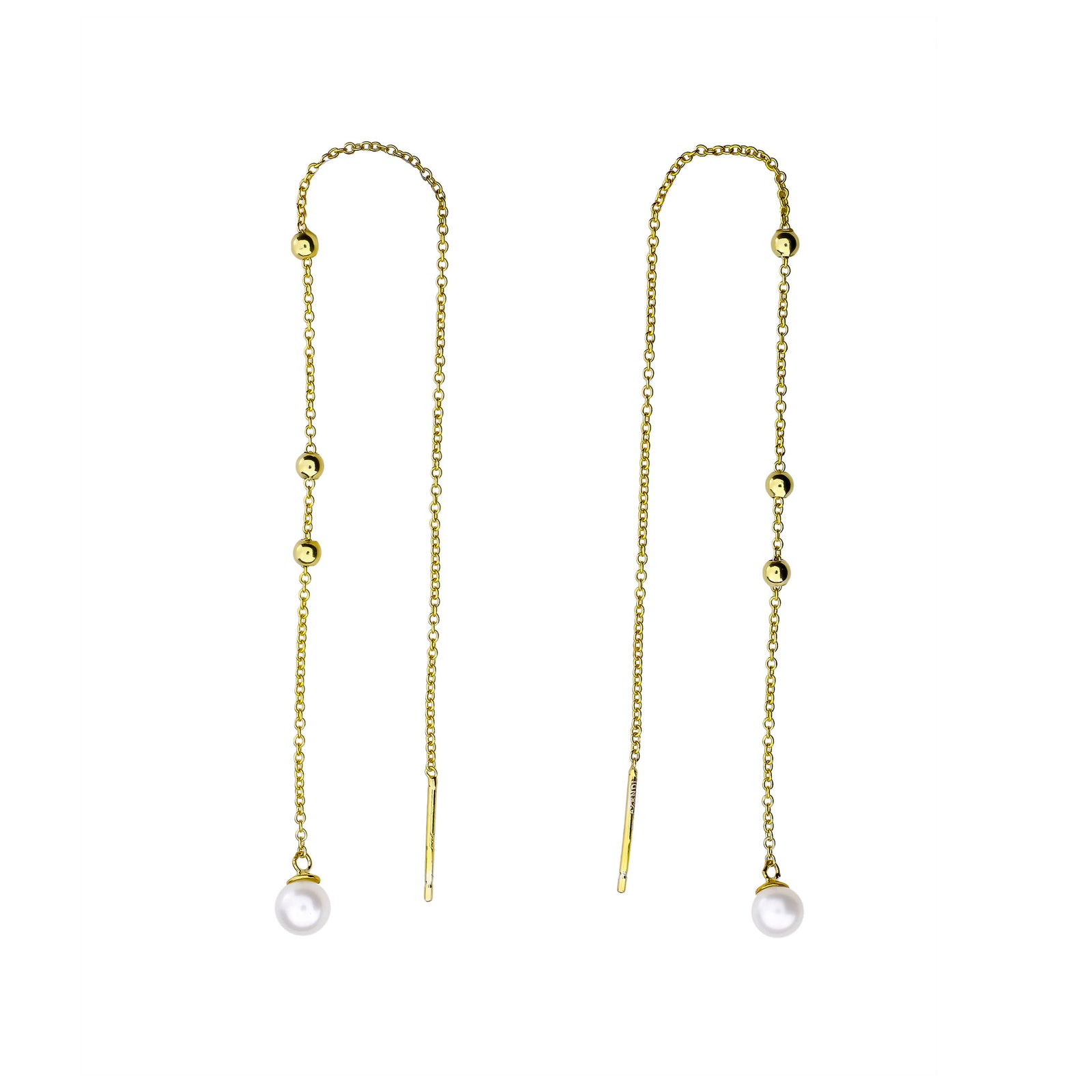 Tribeca Pearl & Bead Pull-Through Earrings