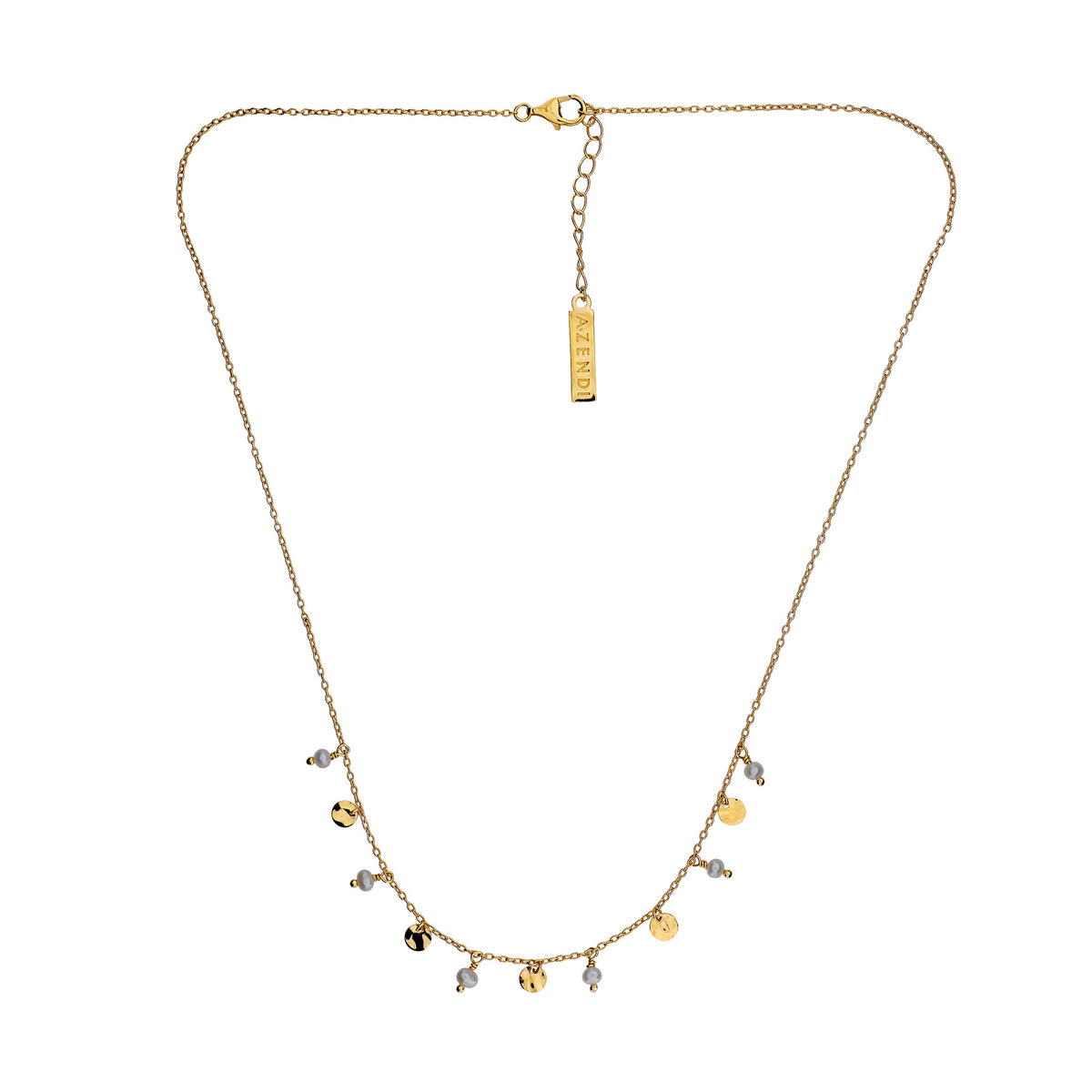 Tribeca Pearl &amp; Disc Necklace