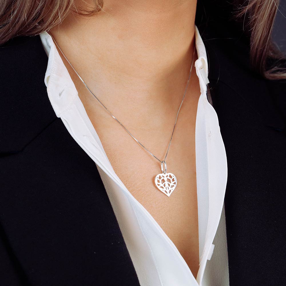 9 Carat White Gold Heart of Yorkshire Pendant