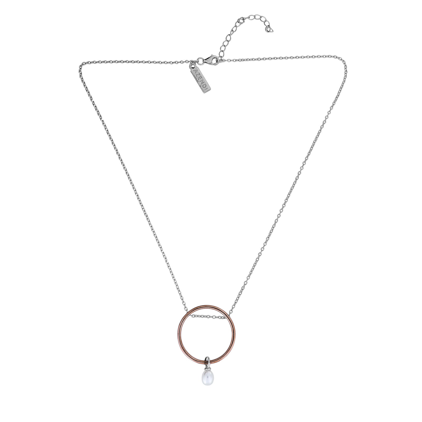 Metropolitan Threaded Circle Necklace with Pearl