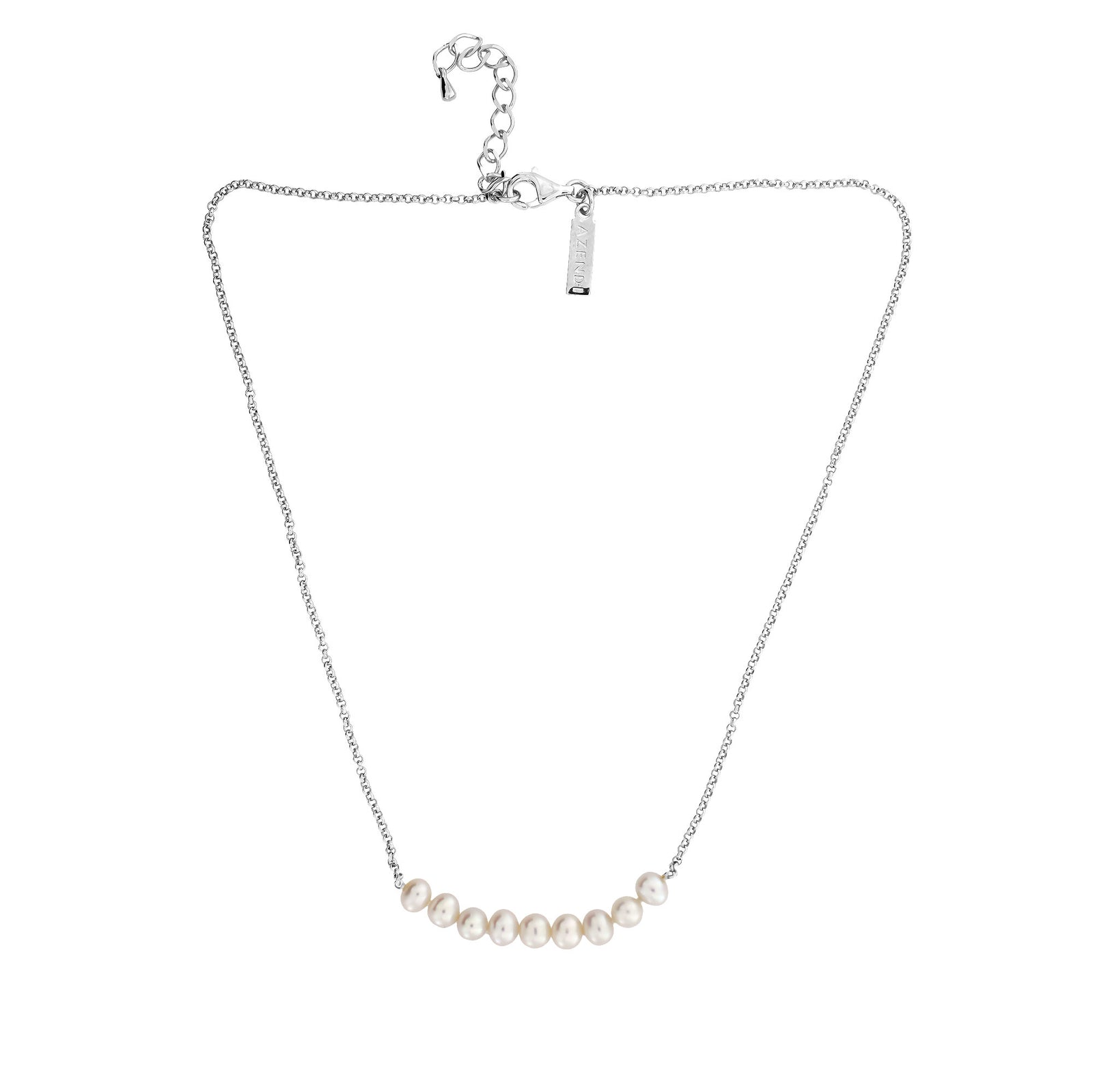 Simple Pearl Strand Necklace - Nine Pearls