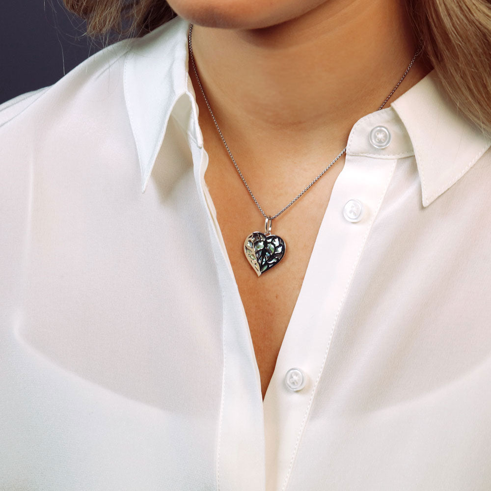 Silver Heart of Yorkshire Abalone Pendant