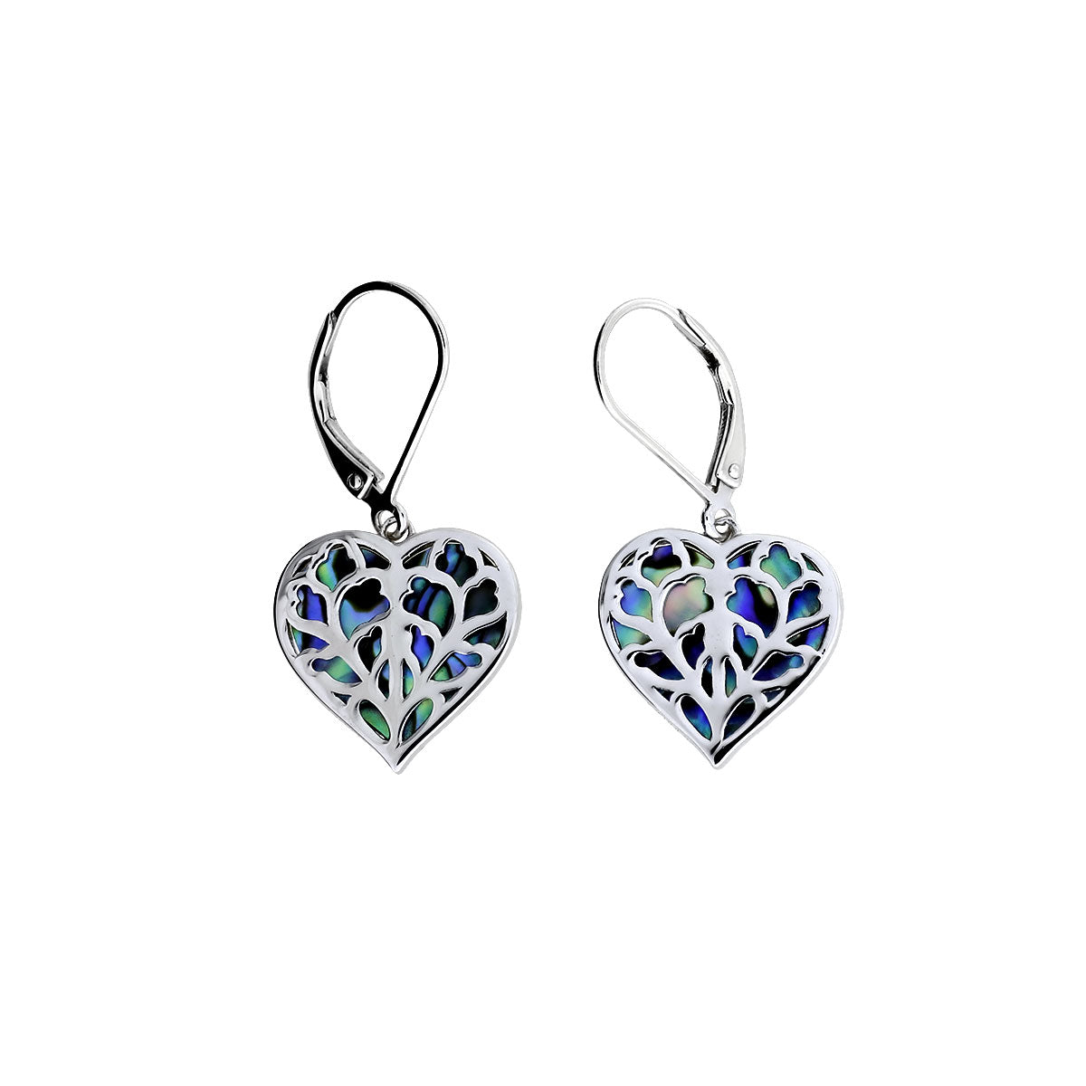 Silver Heart of Yorkshire Abalone Earrings