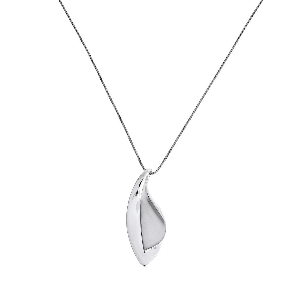 Silver Double Leaf Pendant