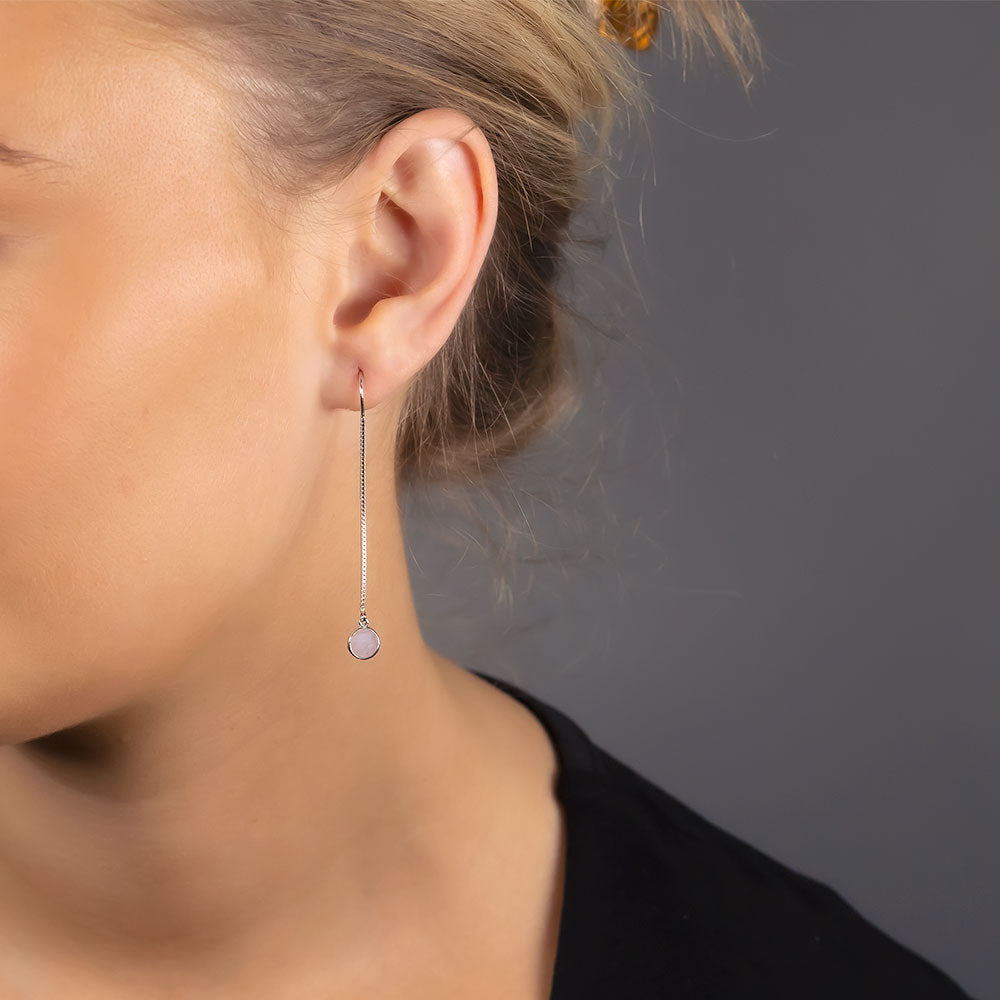 Amethyst Threader Earrings