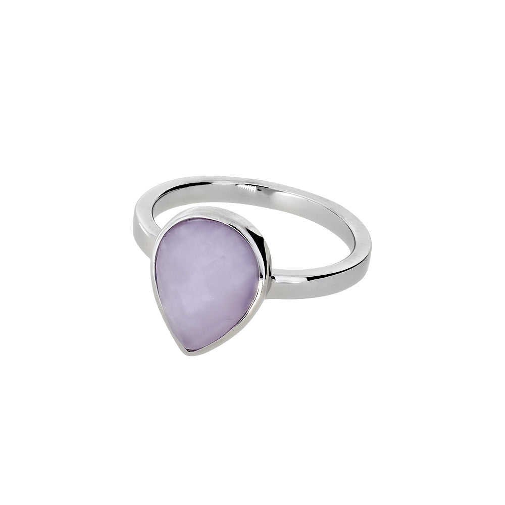 Silver & Amethyst Teardrop Ring