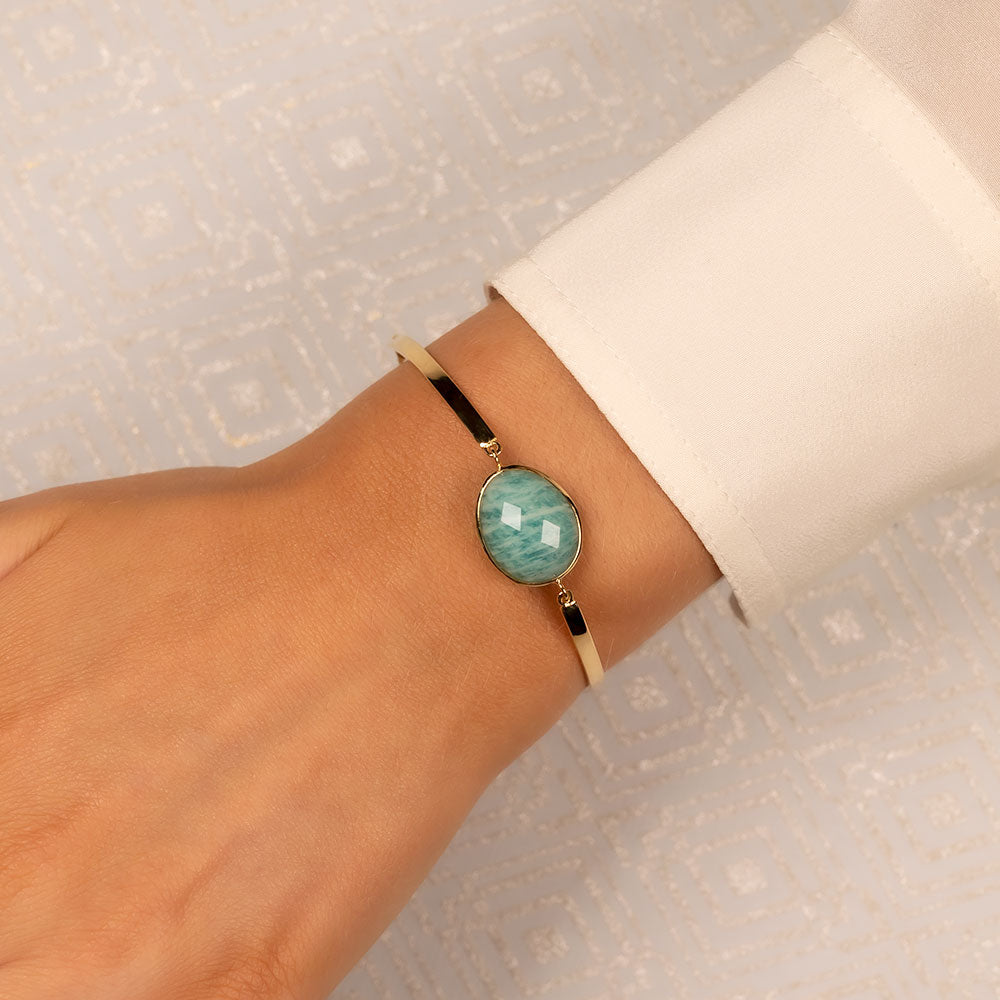 Amazonite Bracelet in Yellow Gold Vermeil