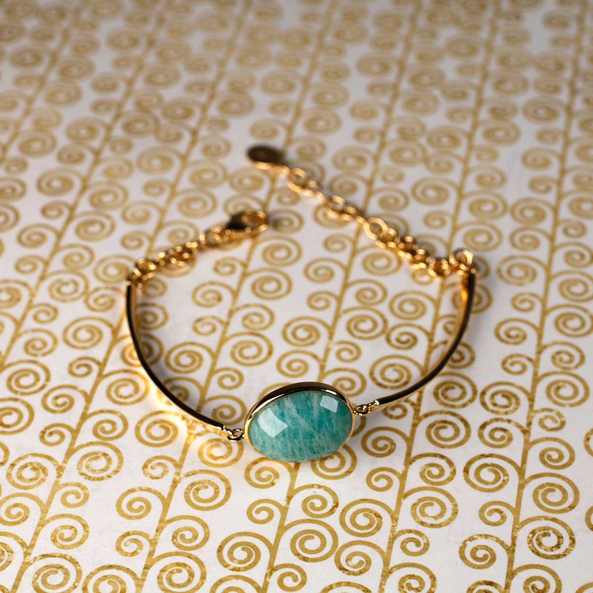Amazonite Bracelet in Yellow Gold Vermeil