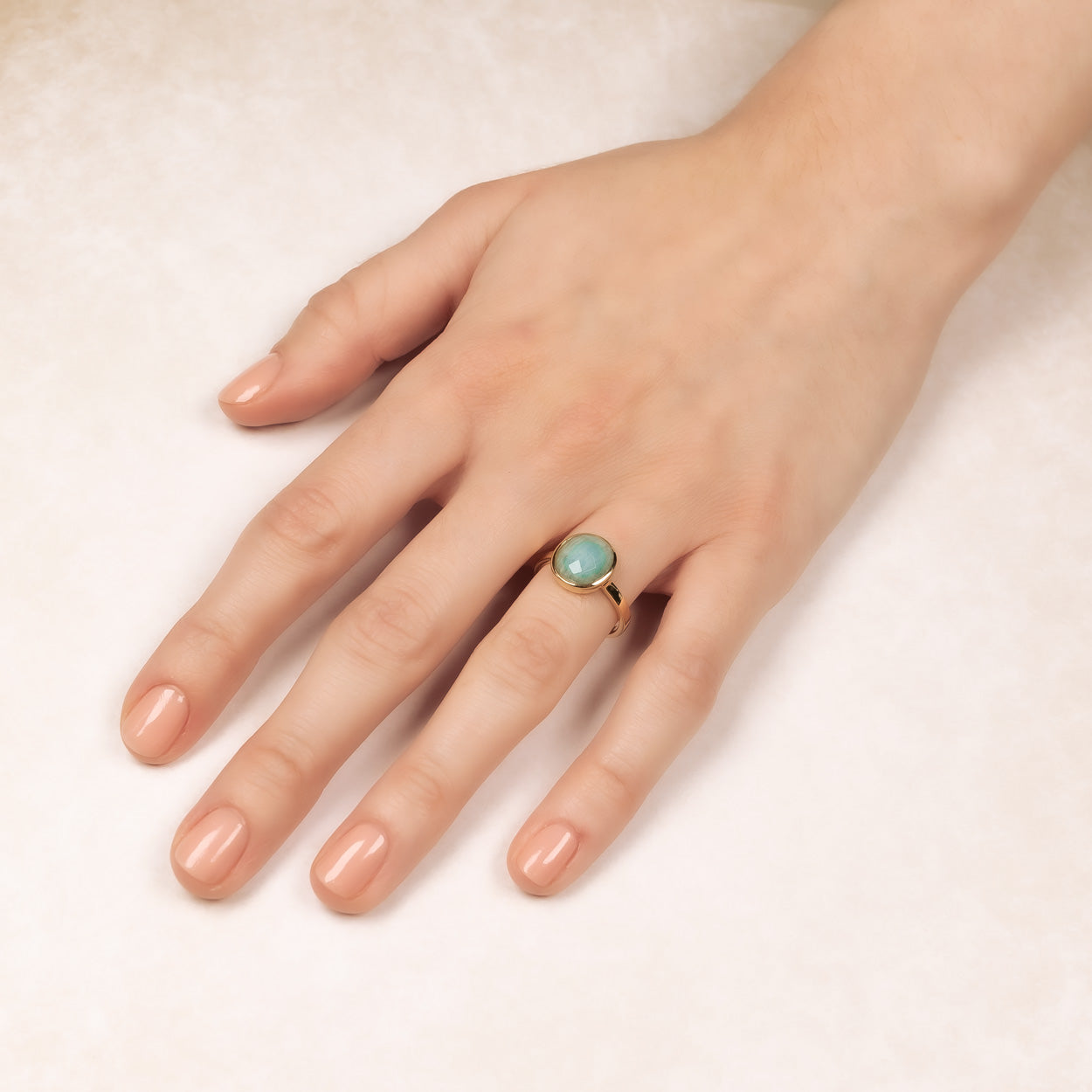 Amazonite Ring in Yellow Gold Vermeil