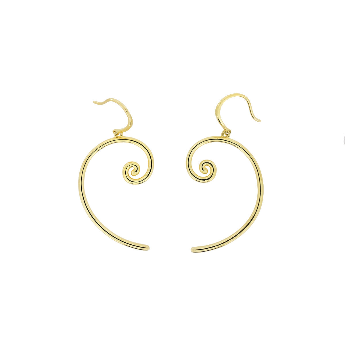 Spiral Drop Earrings in Yellow Gold Vermeil