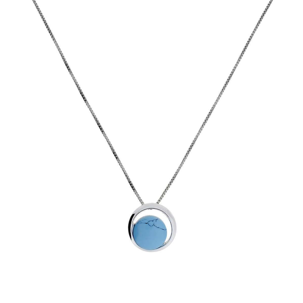 Sterling Silver &amp; Turquoise Circle Pendant