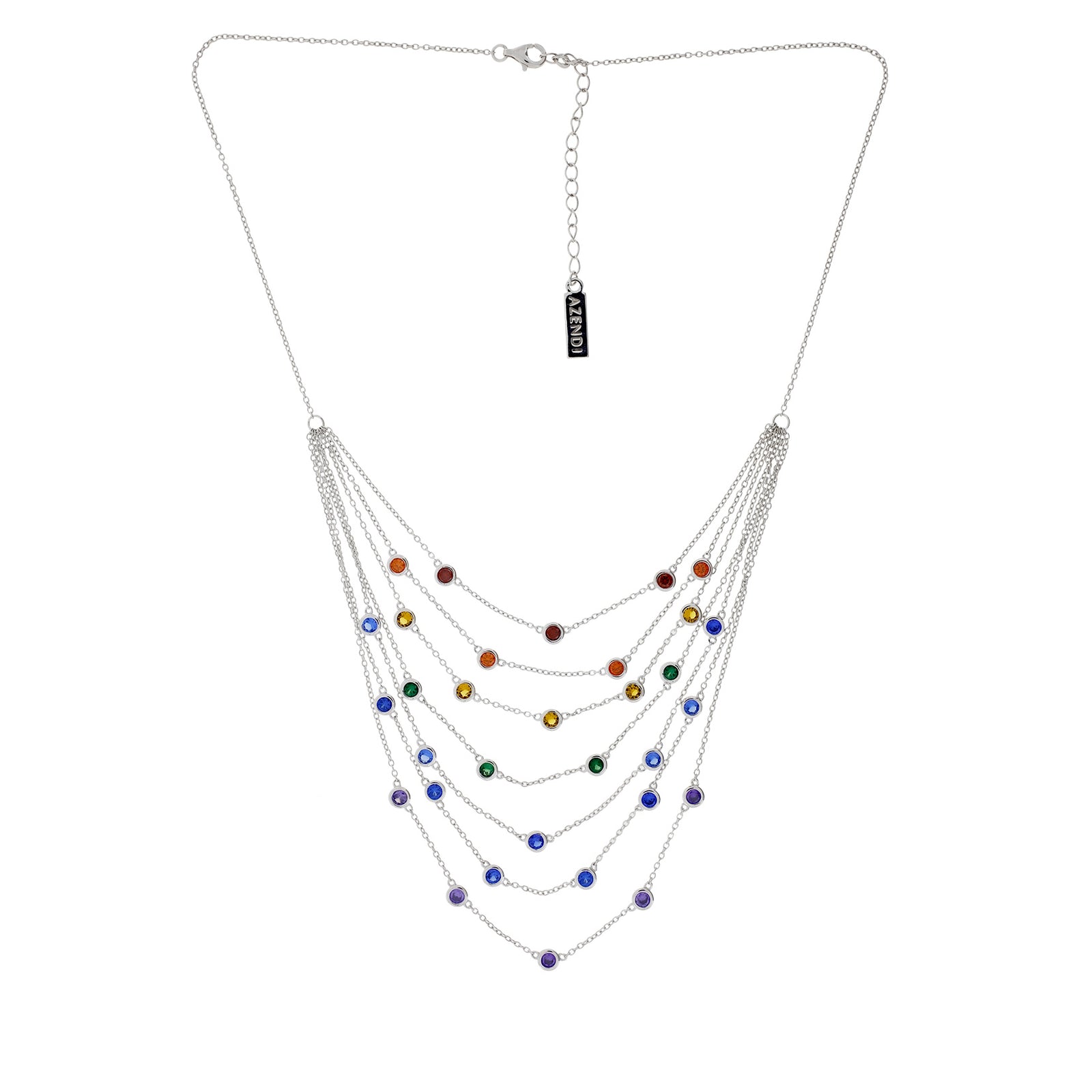 Seven Layer Rainbow Sparkling Necklace