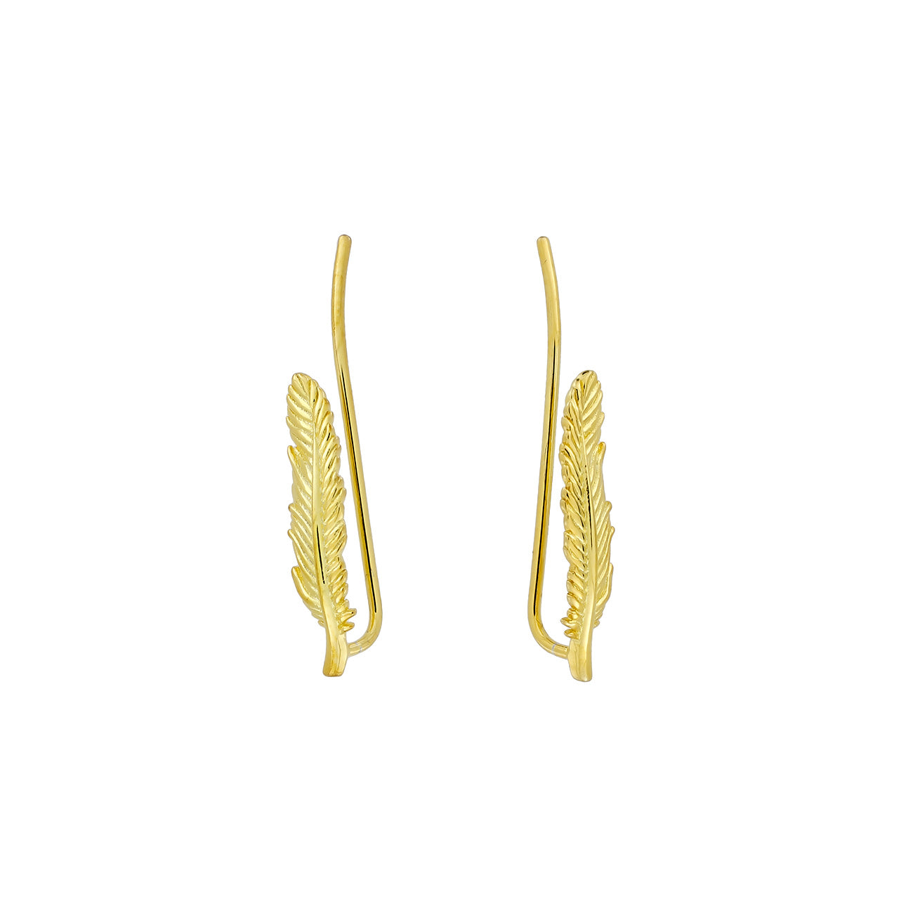 Yellow Gold Vermeil Feather Ear Climber