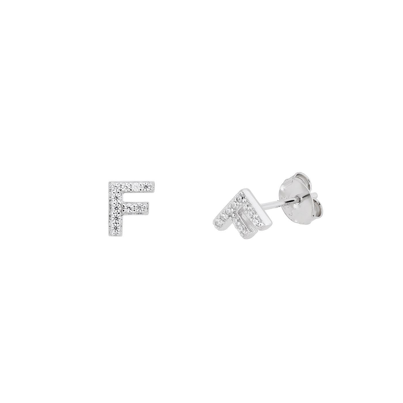 Pavé Alphabet Earrings; Other Letters Available