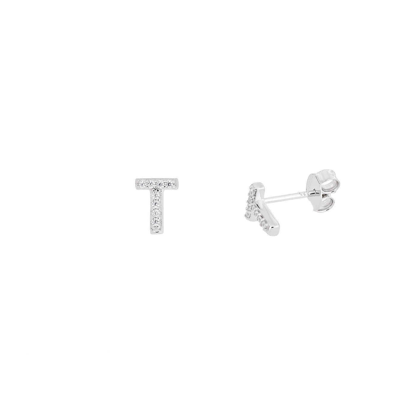 Pavé Alphabet Earrings; Other Letters Available