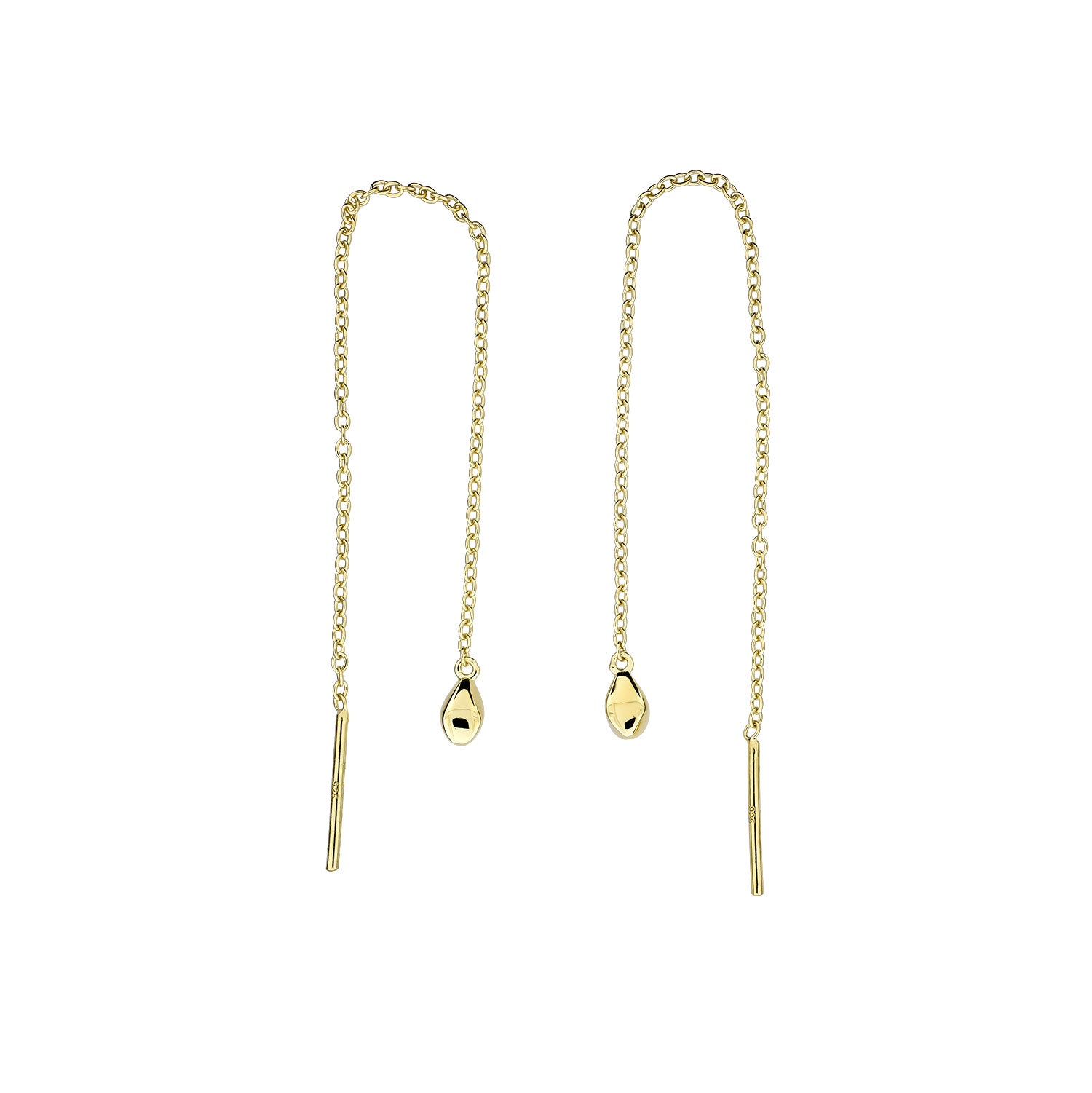 Cloudburst Raindrops Threader Earrings