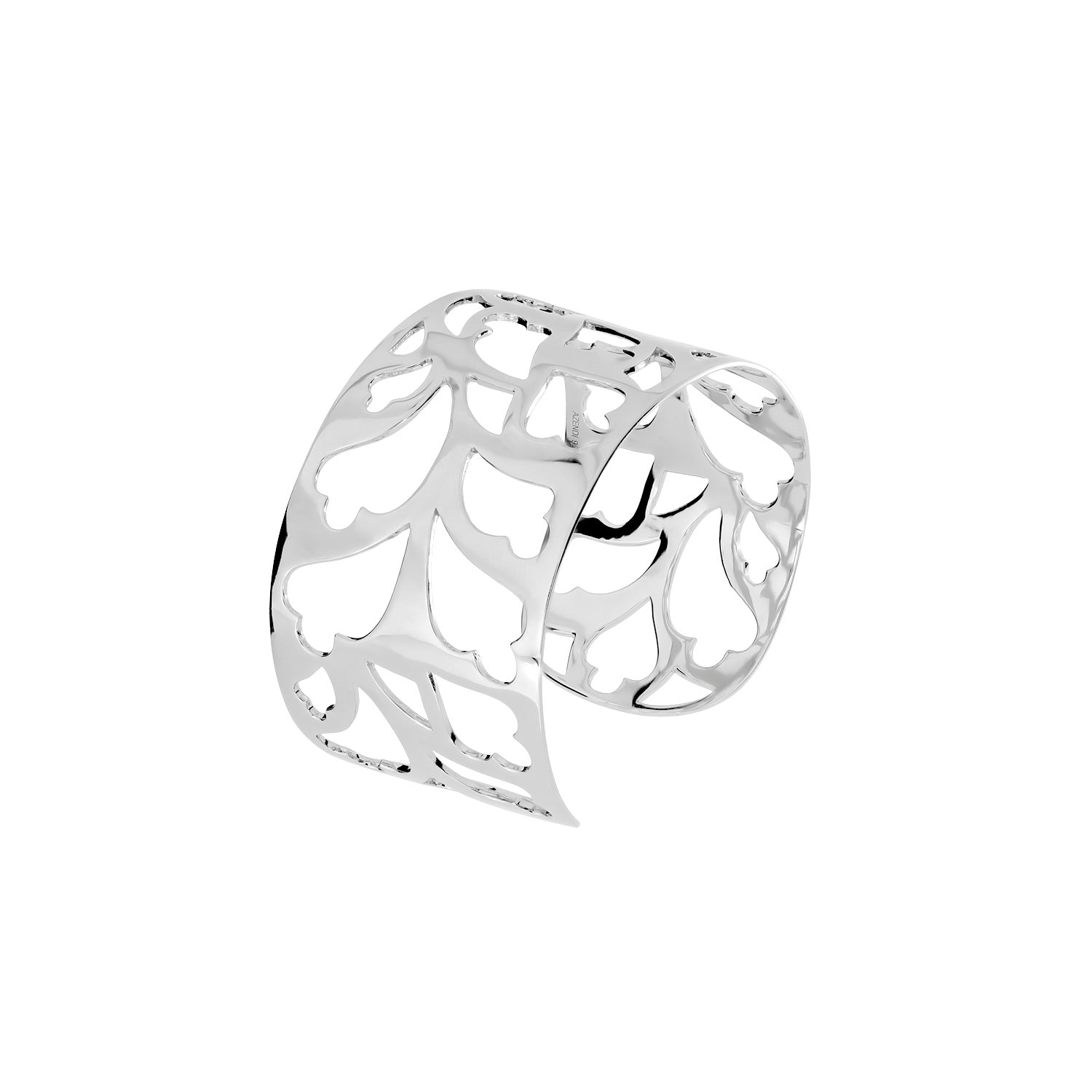 Silver Heart of Yorkshire Detailed Cuff Bangle