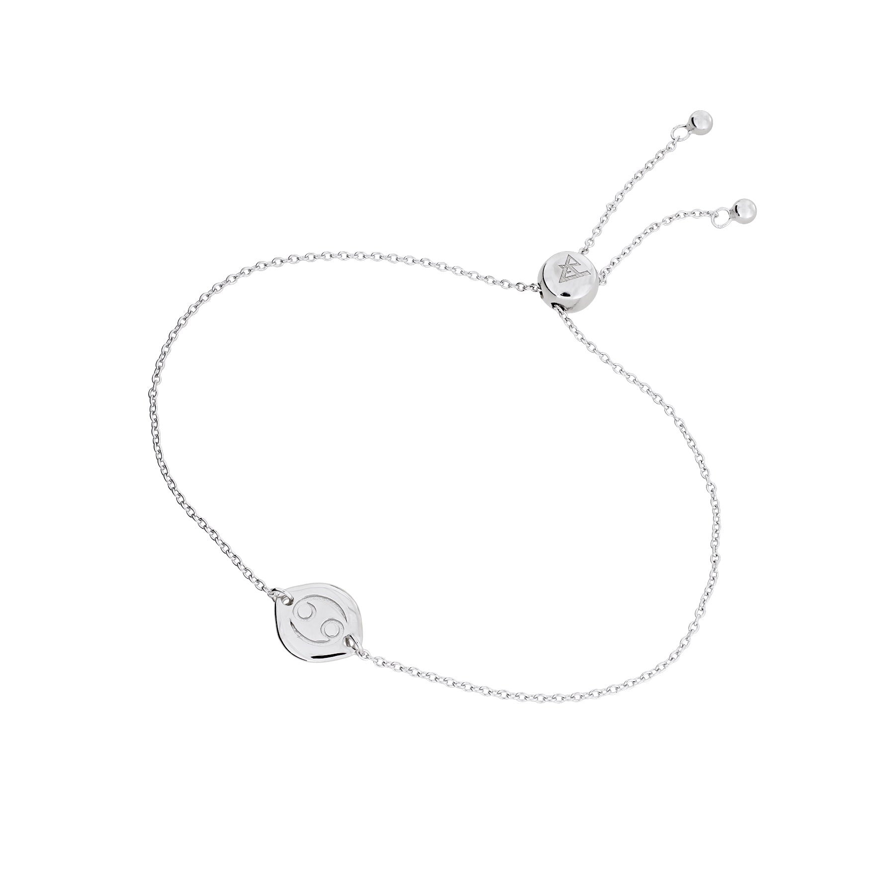 Silver Cancer Zodiac Adjustable Bracelet