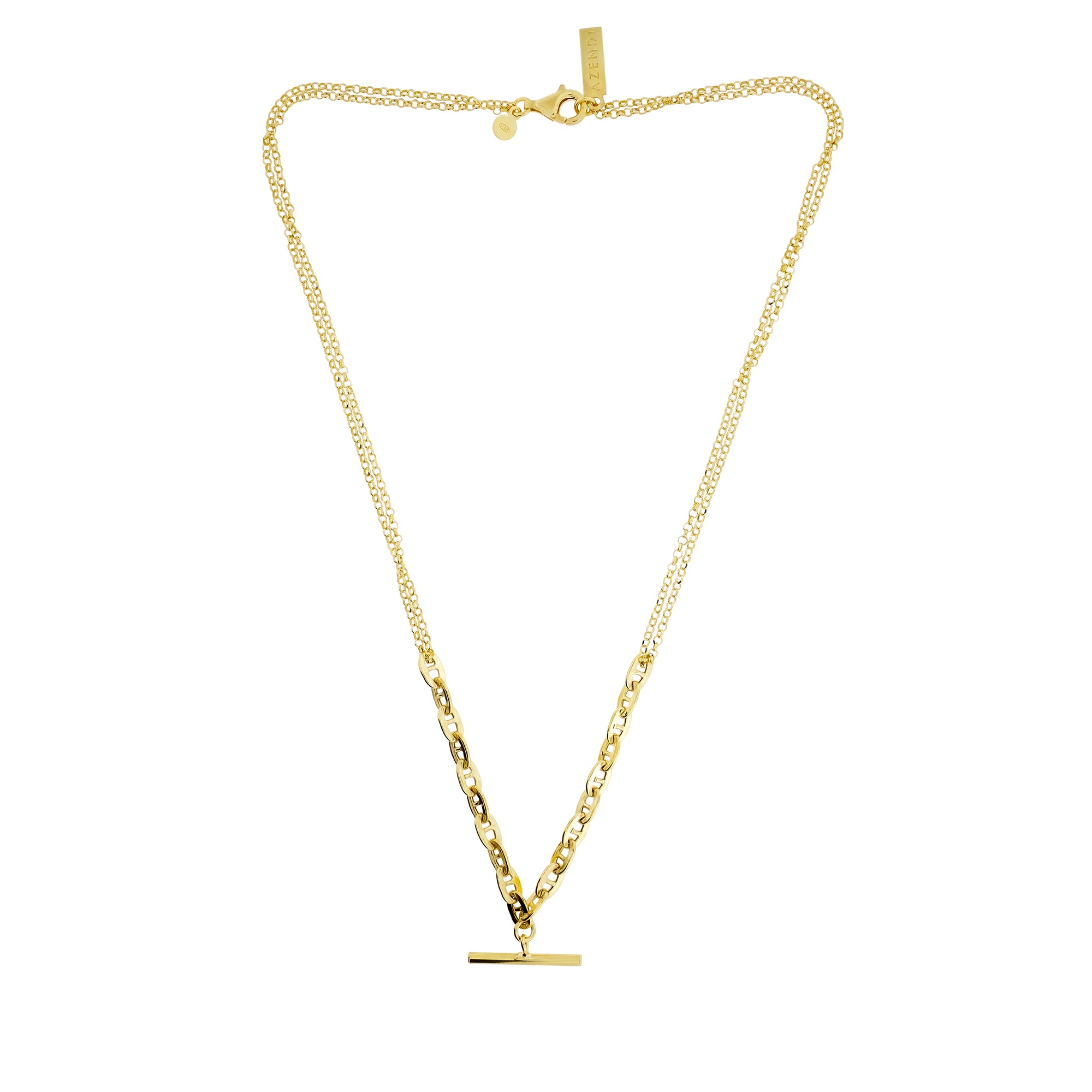 Gold Vermeil T Bar Linked Necklace