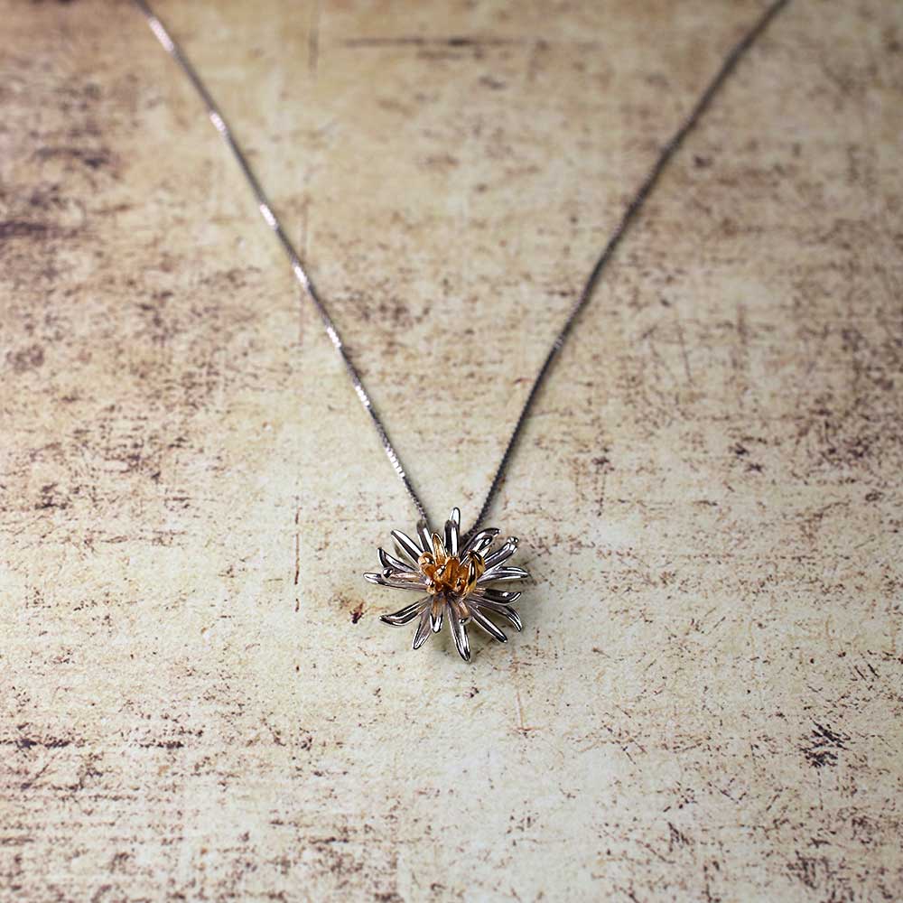 Chrysanthemum November Birthday Flower Pendant