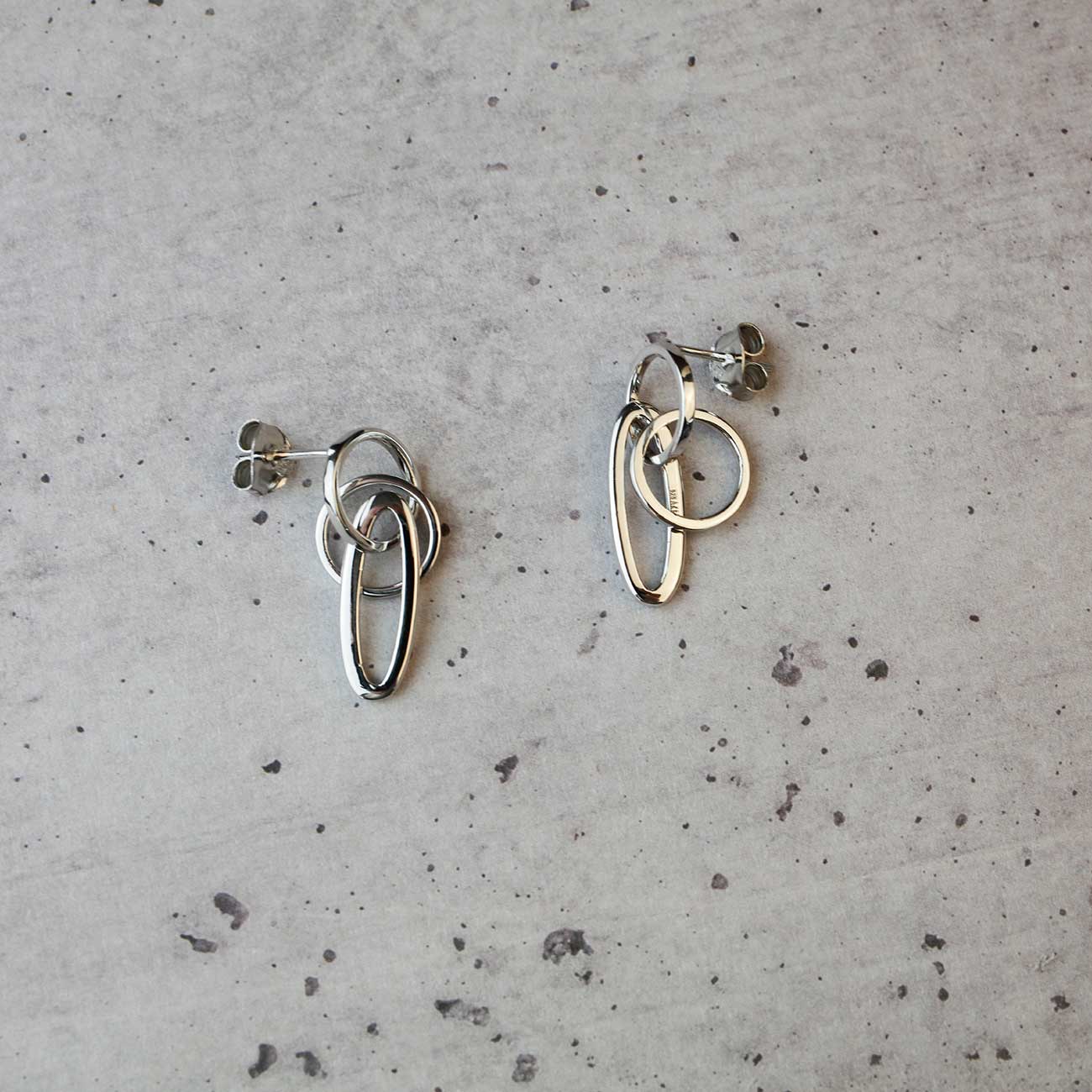 Double Circle & Oval Drop Earring