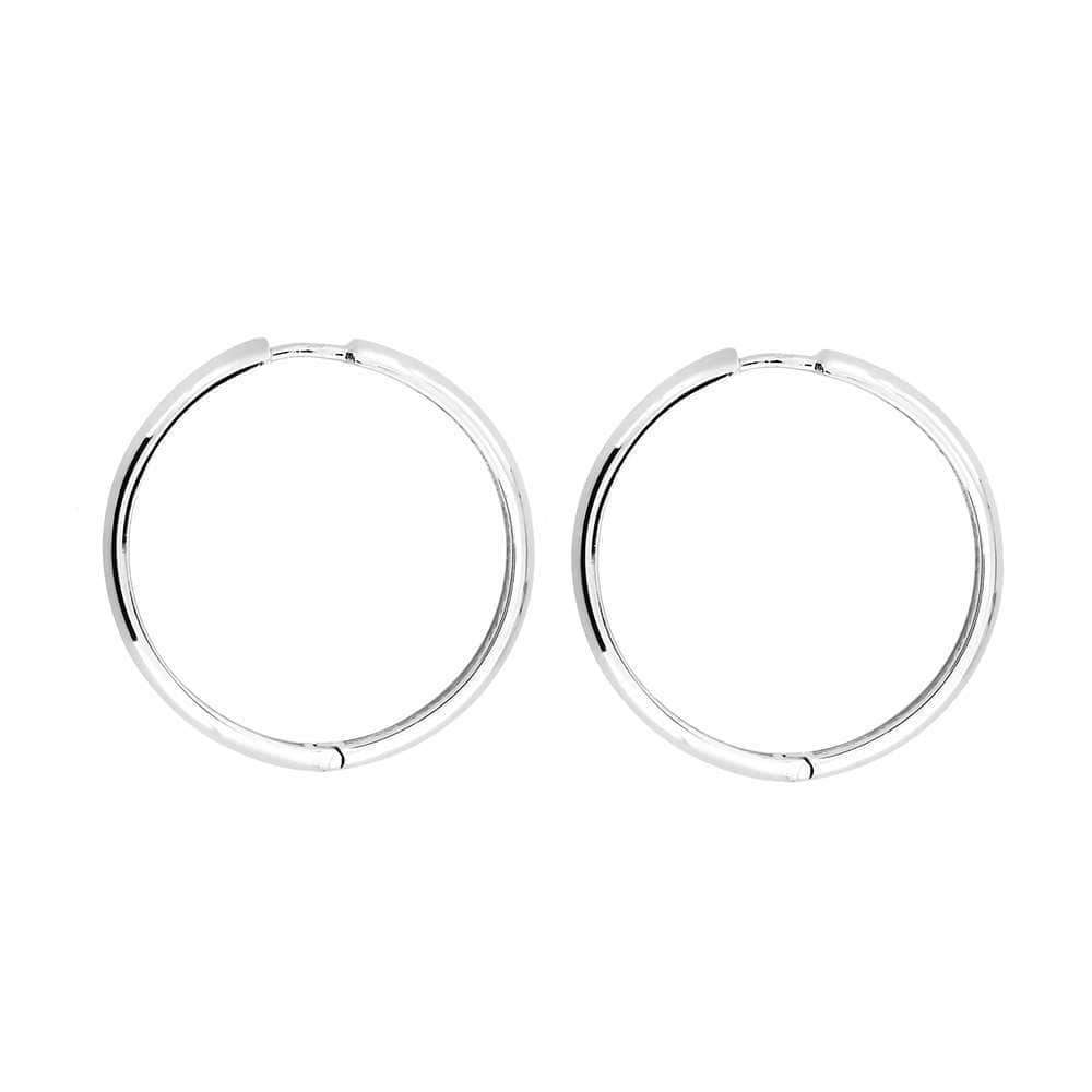 Hinge Hoop Earrings - Large Rounded