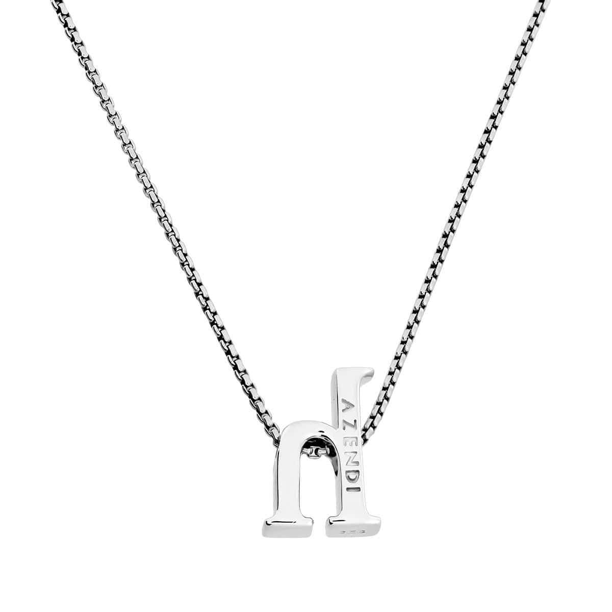 Letter H Silver Diamond Pendant