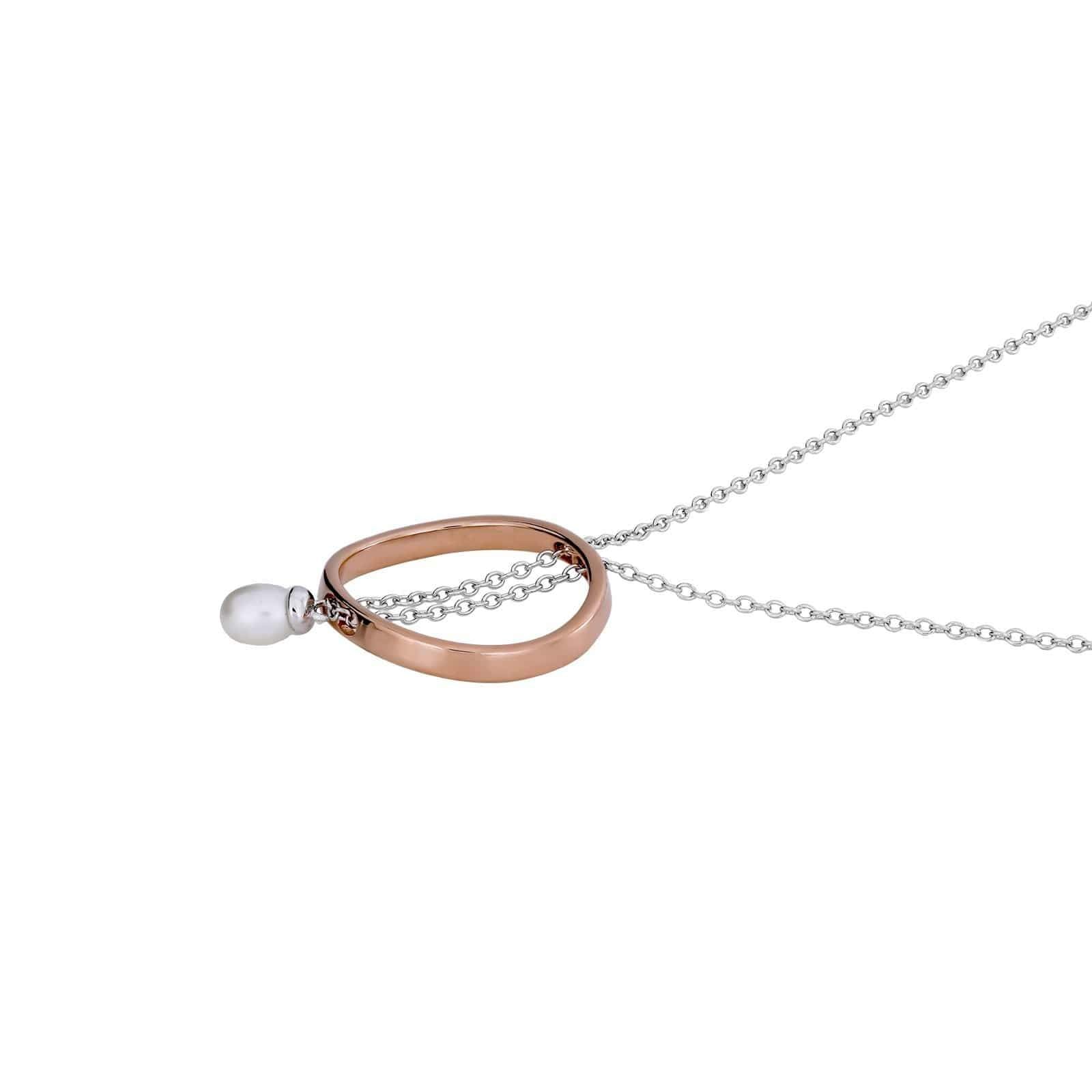 Metropolitan Rose Gold Vermeil Circle & Pearl T-Bar Necklace