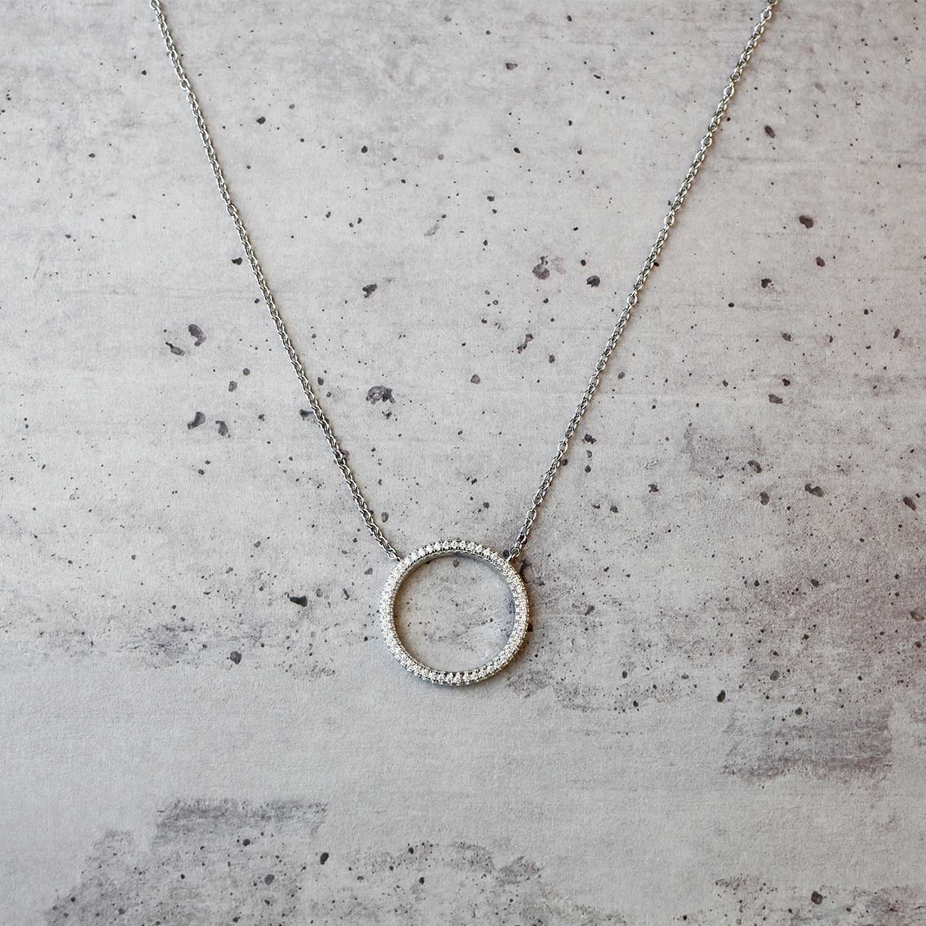 Pavé Open Circle Necklace