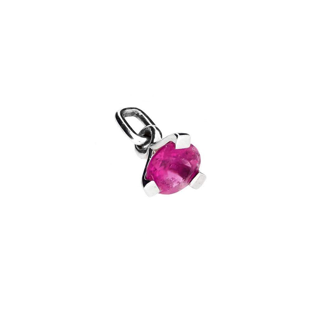 Pink Tourmaline Silver Charm