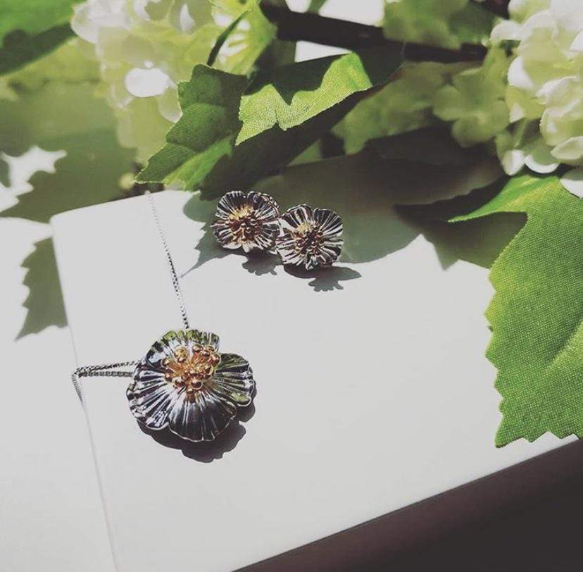 Poppy August Birthday Flower Earrings
