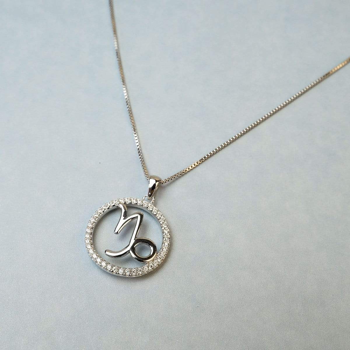 Silver Capricorn Zodiac Pendant