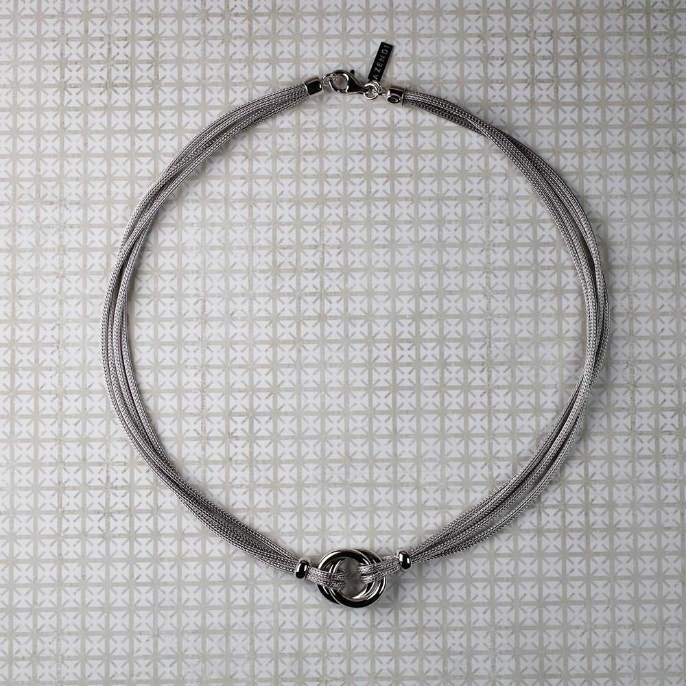 Silver Double Circle Necklace