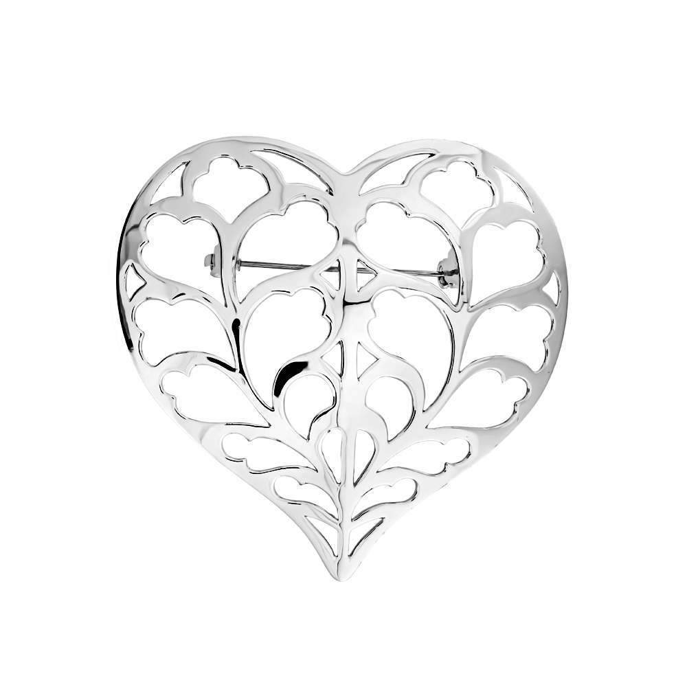 Silver Heart of Yorkshire Brooch - Large