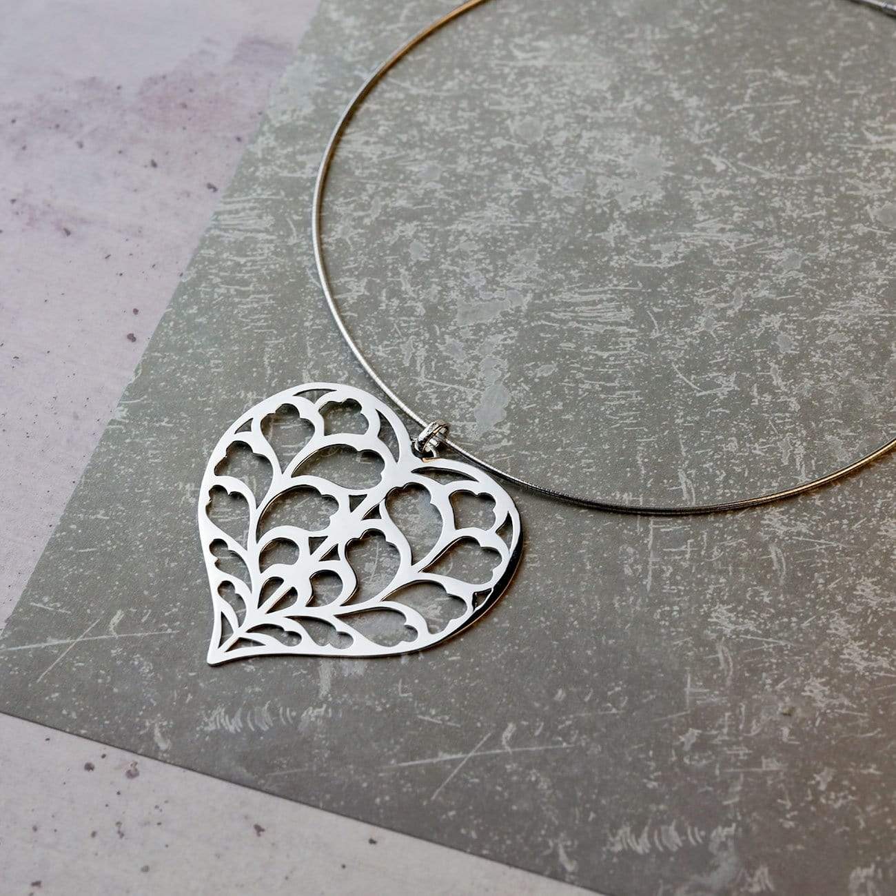 Silver Heart of Yorkshire Pendant on Collar