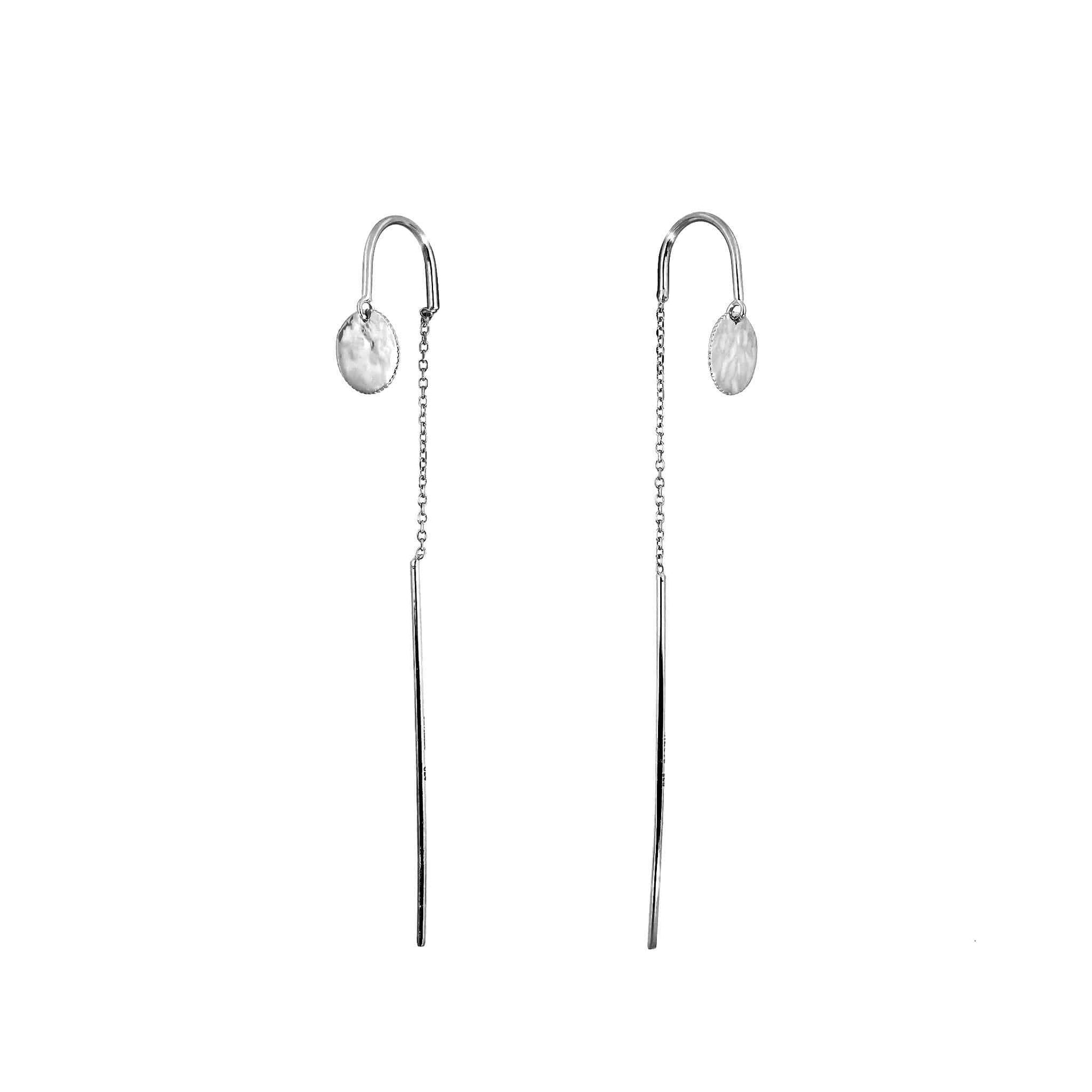 Tribeca Planished Disc Pull-Through Earrings