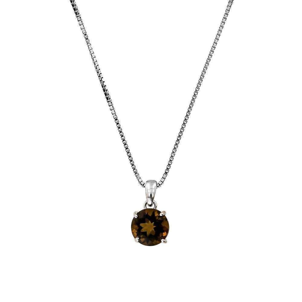 Smoky Quartz / 16-18" Brilliant Cut Semi Precious Pendant