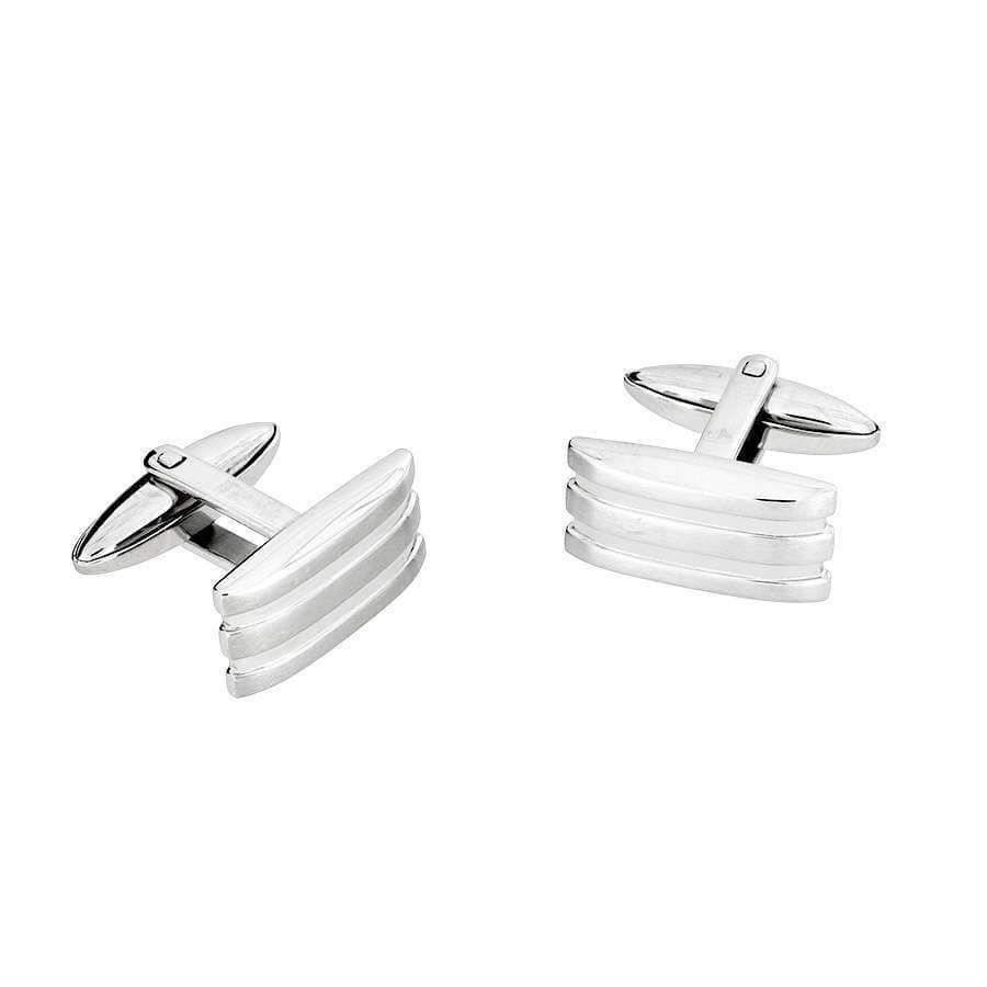 Steel Deep Grooves Cufflinks