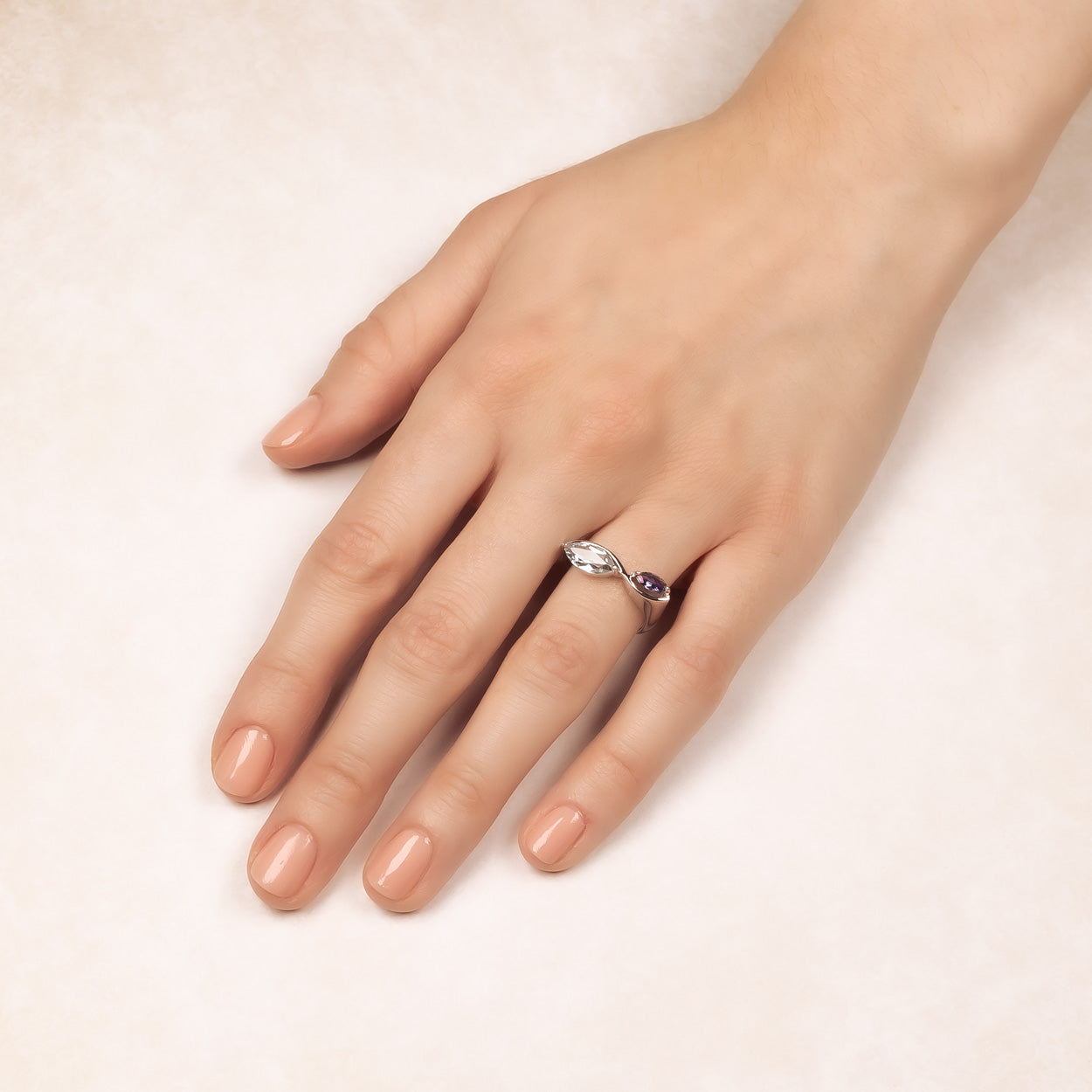 Iolite & Blue Topaz Double Marquise Ring