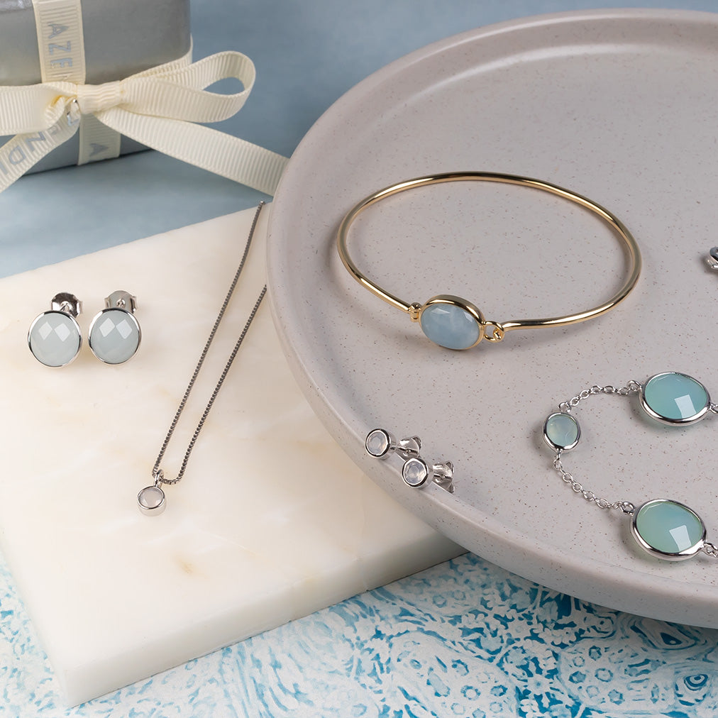 March Birth Stone Gift Guide: Aqua Chalcedony Jewellery