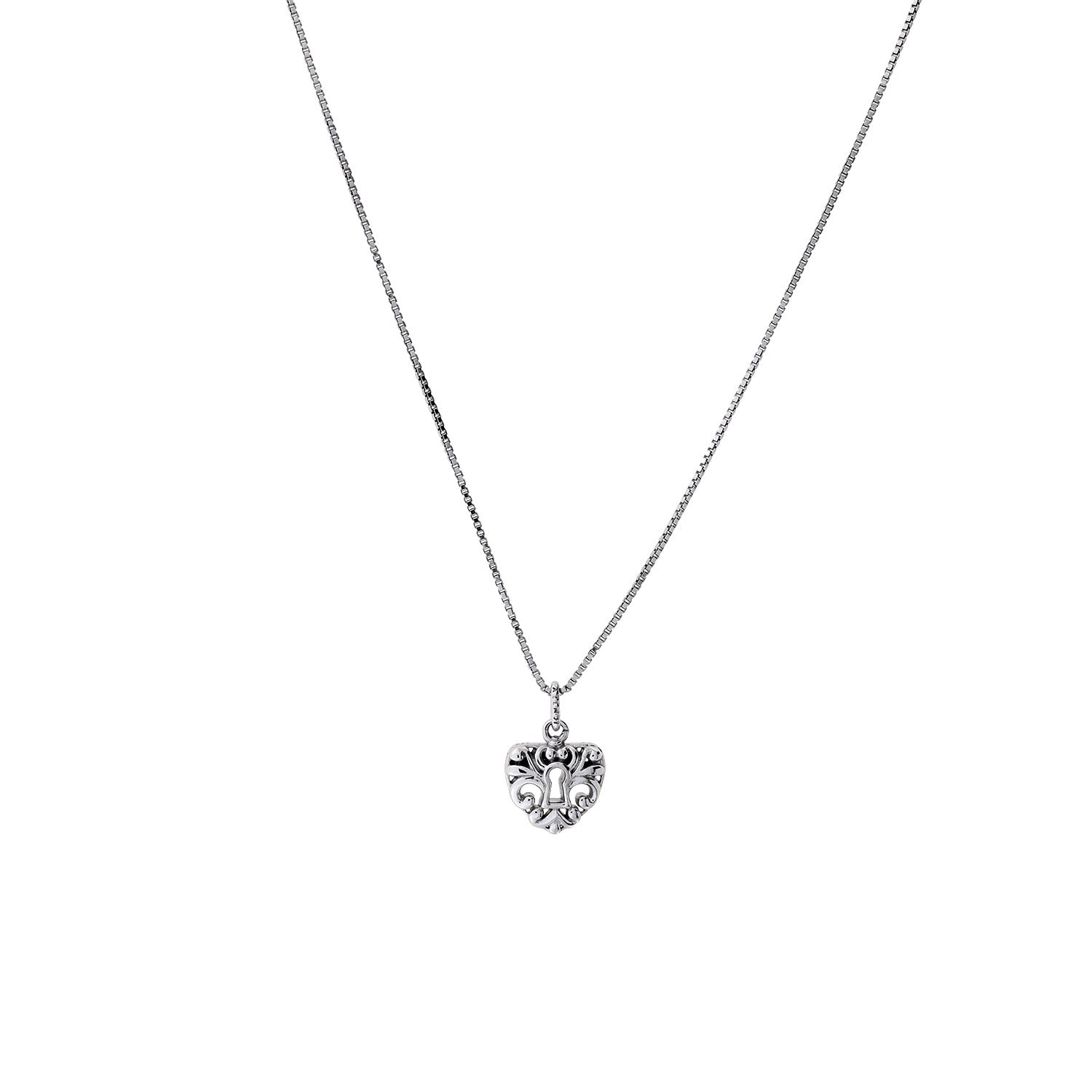 Silver Padlock Heart Pendant