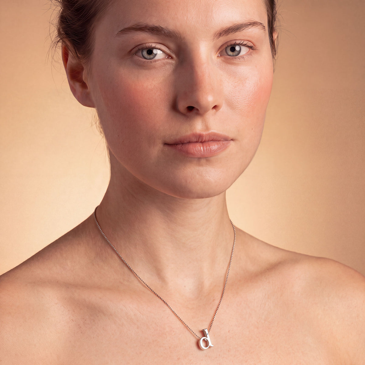 Letter D Silver Diamond Pendant