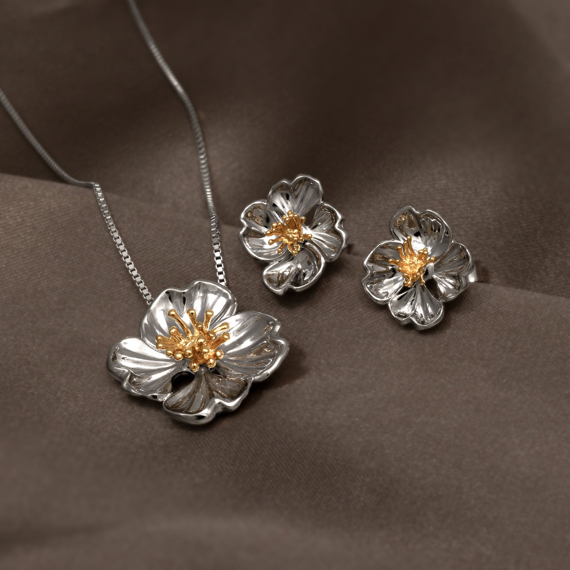 Primrose February Birthday Flower Pendant